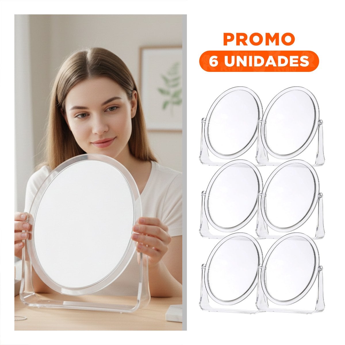 PACK6 LUNA OVALADA DOBLE PARA MESA 17,5X13,5CM TRANSPARENTE HOGAR - 1