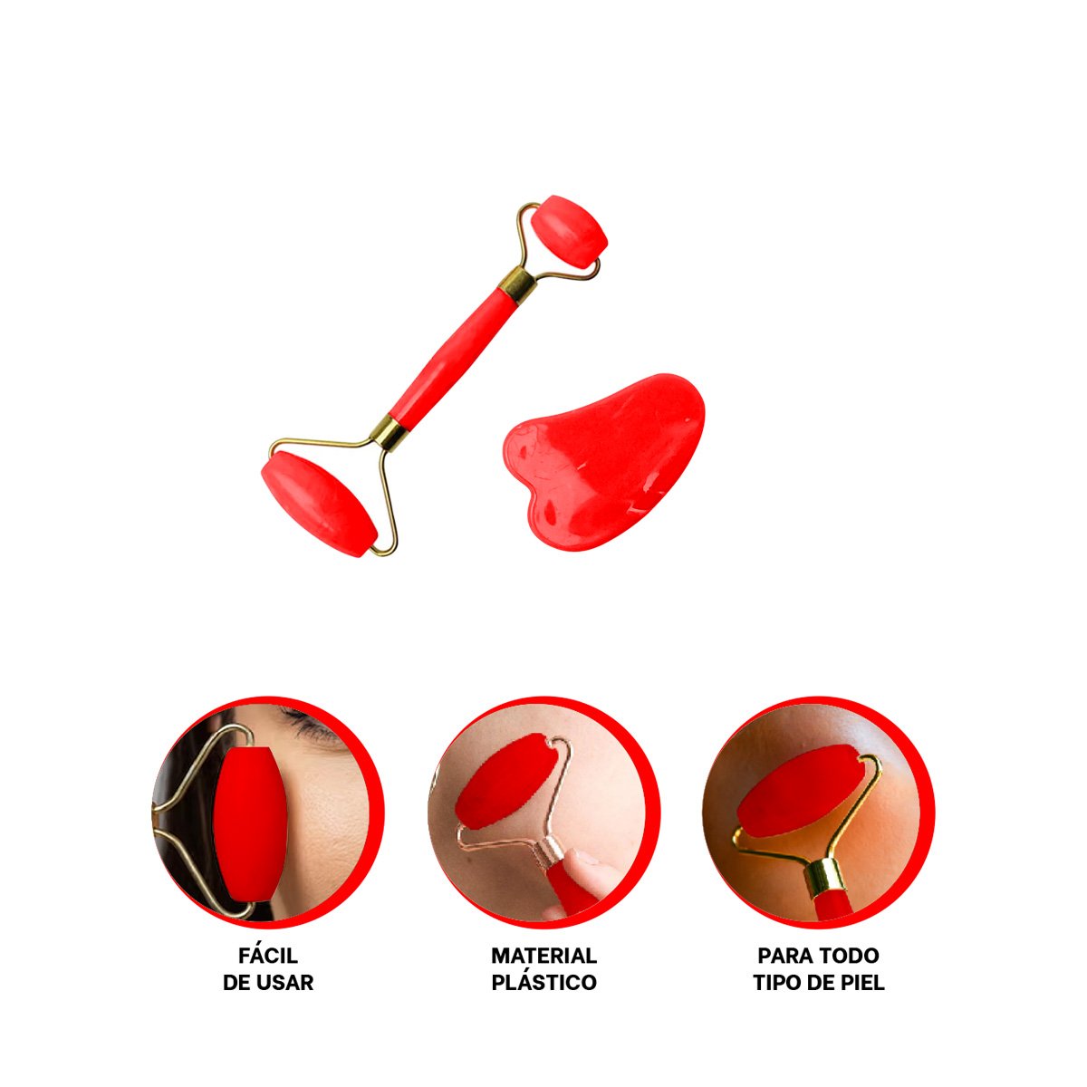 DISPOSITIVO FACIAL DE PLASTICO ROJO PARA USO EN HOGAR Y BIENESTAR - 3