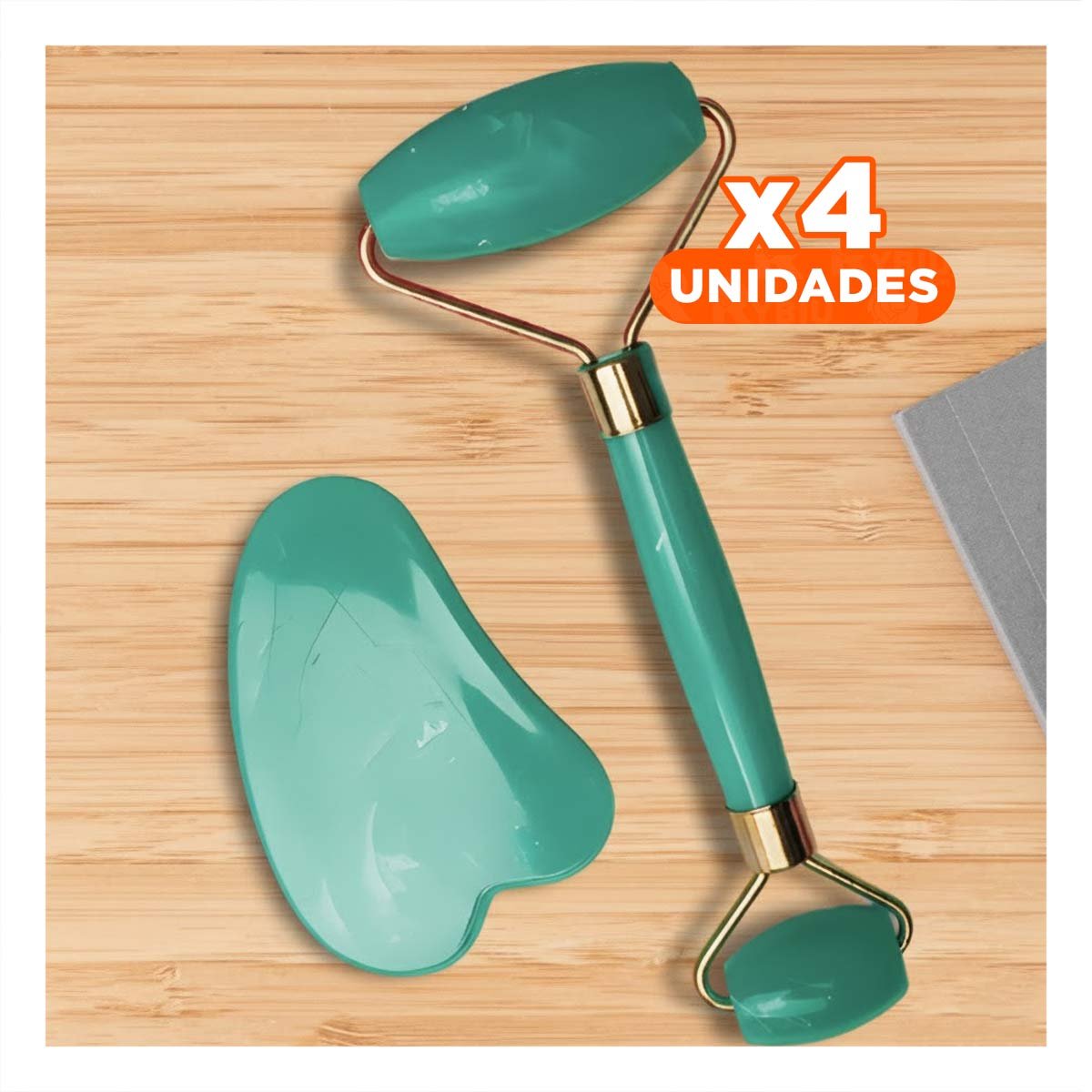 PACK4 KIT FACIAL SET DE 2 VERDE AGUA DE PLASTICO SUAVE Y SEGURO PARA TODO TIPO DE PIEL - 1