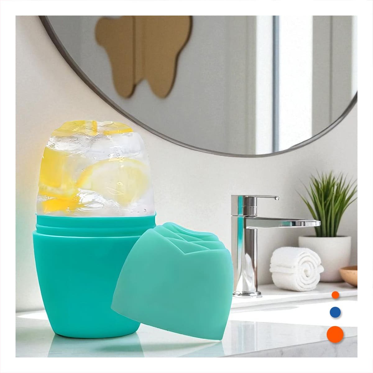 PACK6 PORTA RODILLO FACIAL VERDE AGUA ELEGANTE Y COMPACTO PARA MASAJES DIARIOS Y+REGALO STICKER - 3