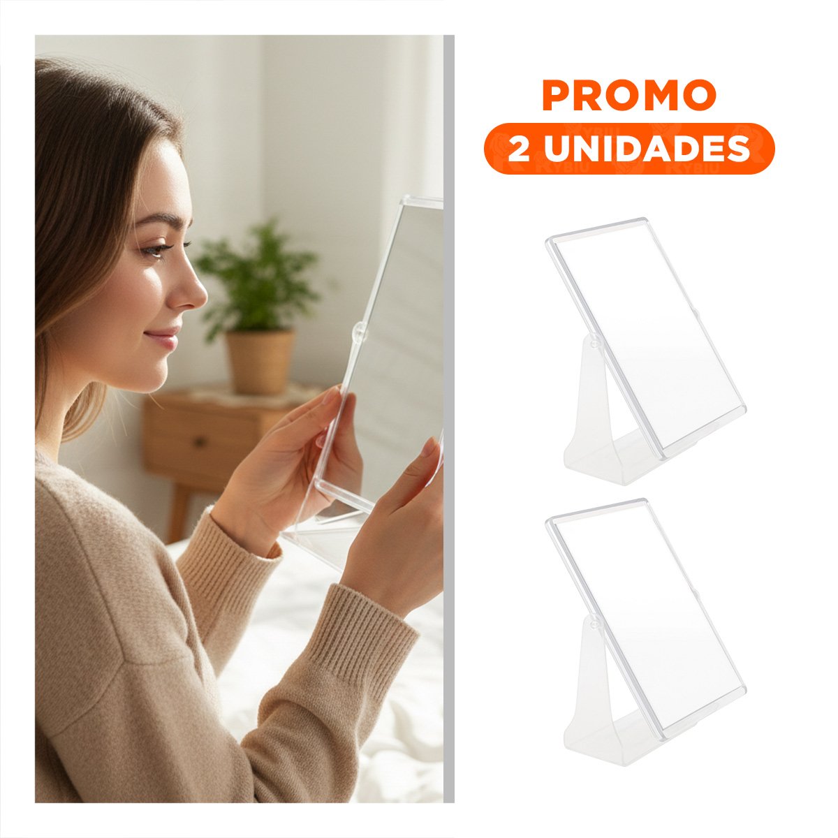 PACK2 CRISTAL RECTANGULAR DOBLE ELEGANTE 18X15CM TRANSPARENTE PARA HOGAR - 1