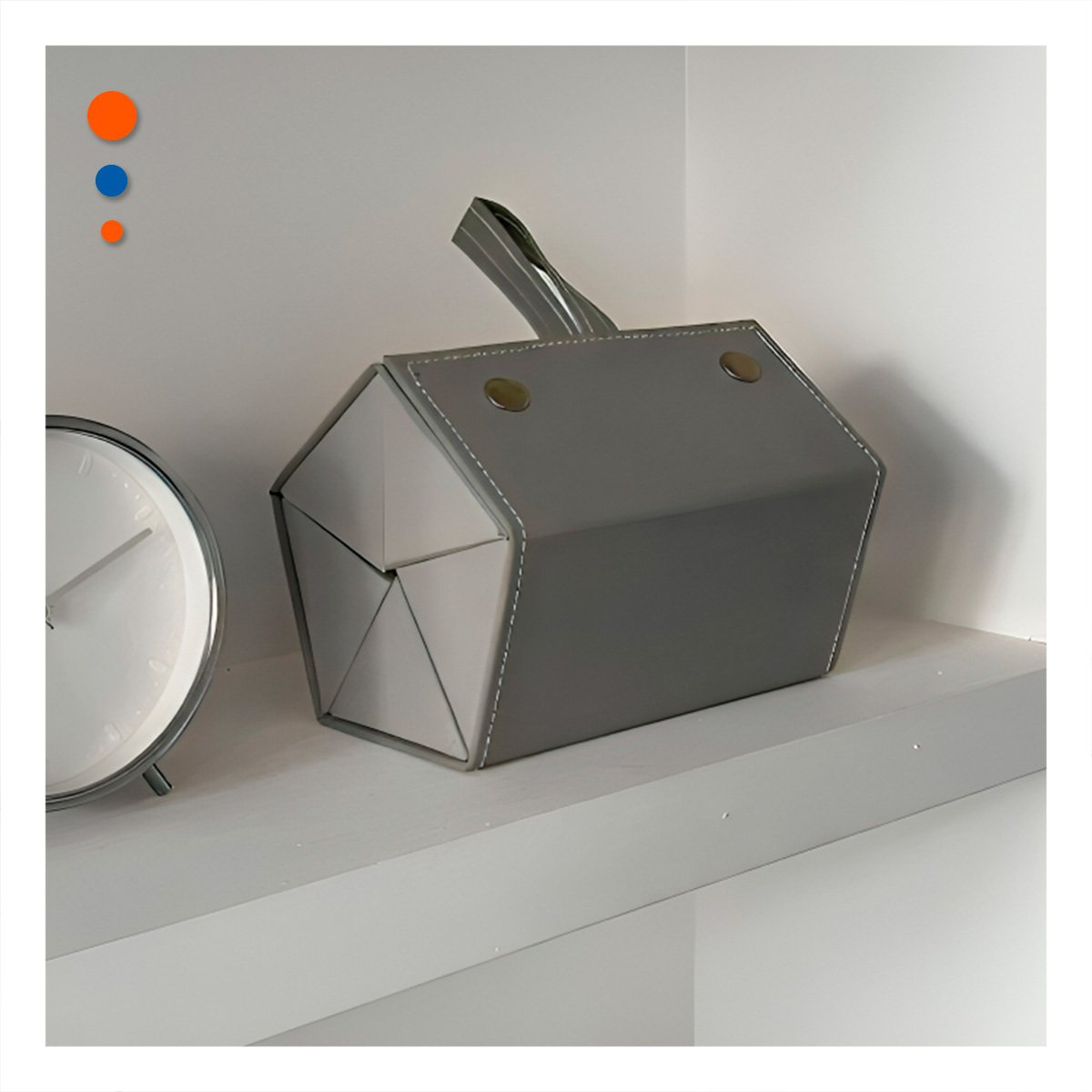PACK6 COFRE ELEGANTE DE LENTES PENTAGONO PLOMO PARA HOGAR MODERNO - 2