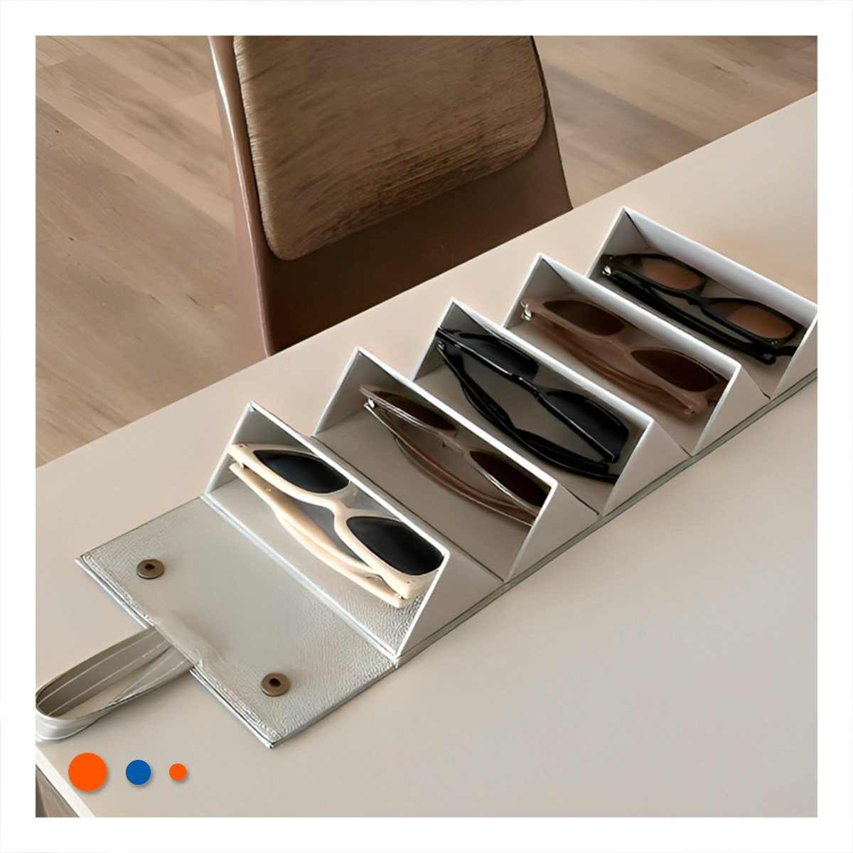 PACK6 COFRE ELEGANTE DE LENTES PENTAGONO PLOMO PARA HOGAR MODERNO - 3