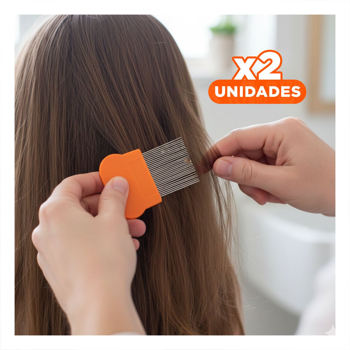 PACK2 HERRAMIENTA PORTATIL NARANJA PARA PIOJOS Y LIENDRES COMODA Y DURADERA Y+REGALO STICKER - 1