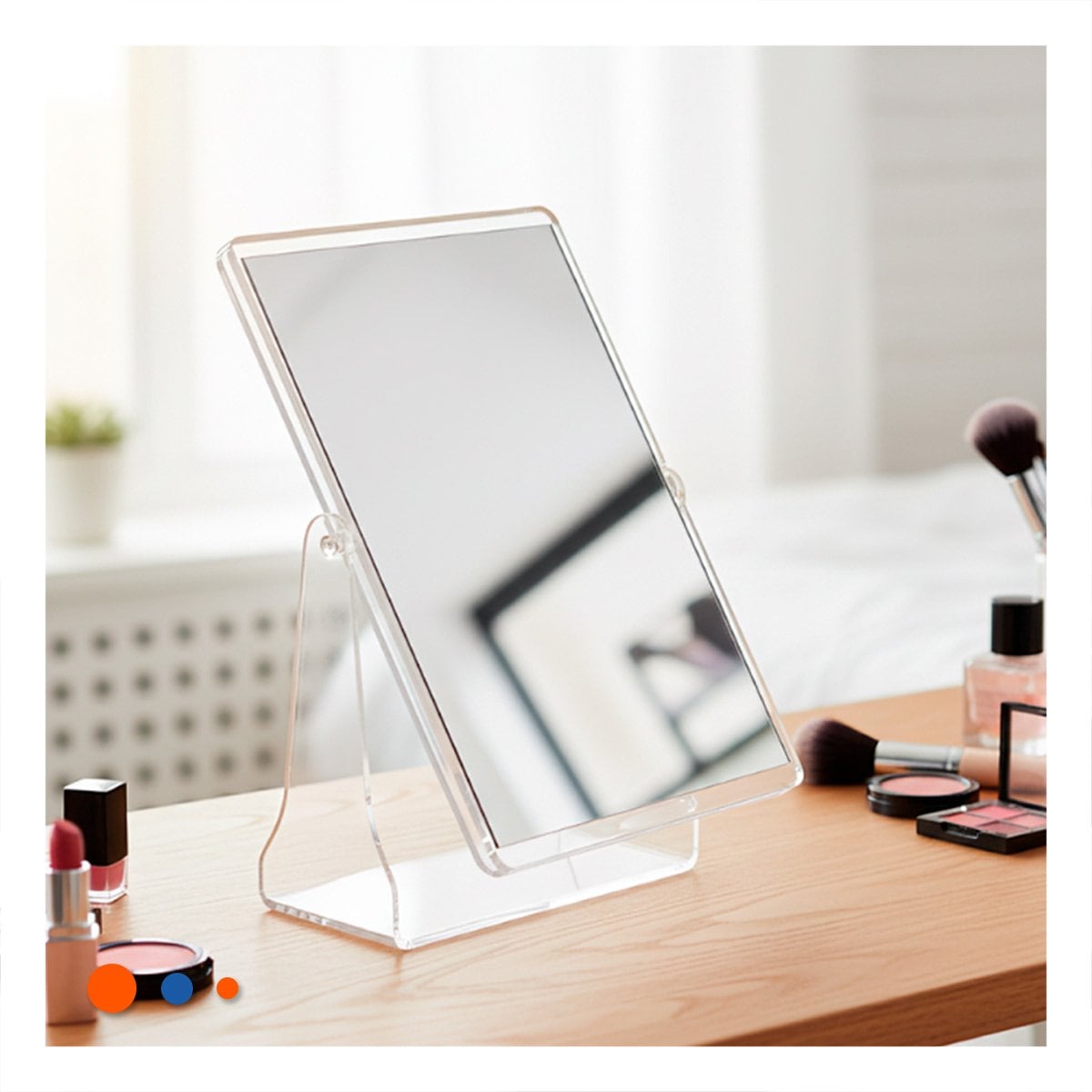 ESPEJO RECTANGULAR DOBLE DECORATIVO 18X15CM TRANSPARENTE PARA HOGAR Y+LIGAS REGALO - 2
