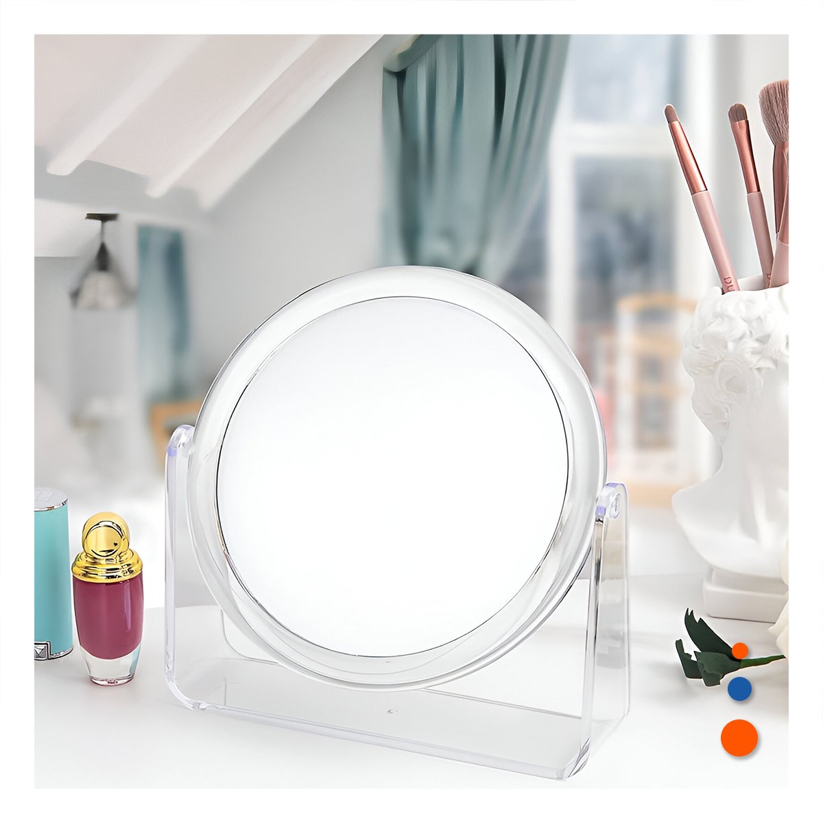 PACK4 REFLEJO OVALADO DOBLE PARA MESA 17,5X13,5CM TRANSPARENTE HOGAR Y+REGALO STICKER - 3