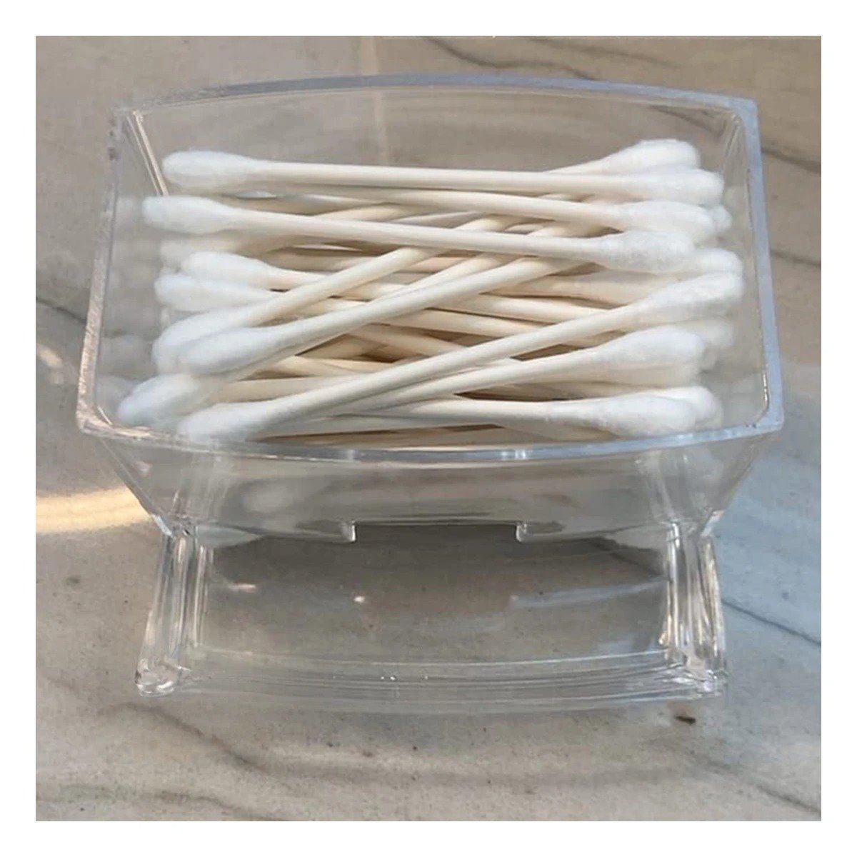 PACK12 ORGANIZADOR DE HISOPOS TRANSPARENTE CON TAPA ACRILICA - 1