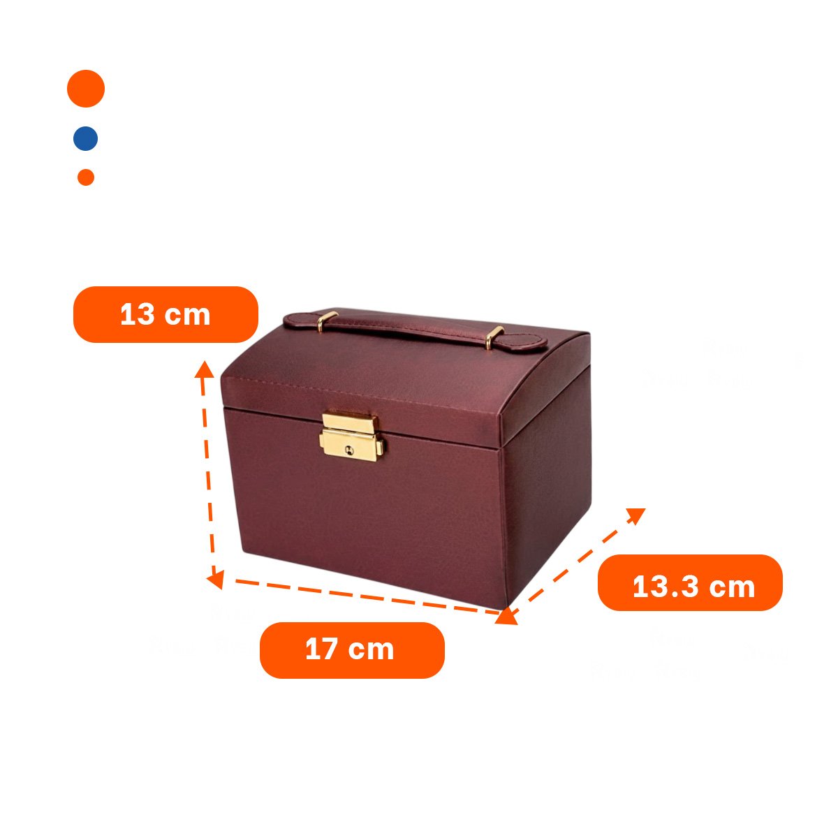 PACK4 ESTUCHE PRACTICO DE 3 NIVELES MARRON PARA JOYAS - 4