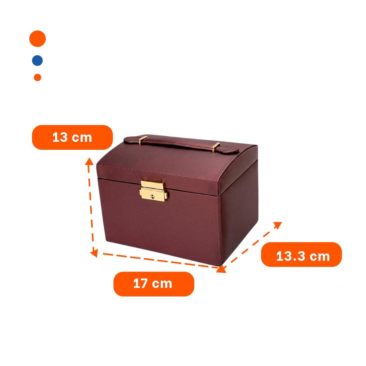 PACK2 JOYERO PRACTICO DE 3 NIVELES MARRON PARA CASA Y+PAPEL REGALO - 4