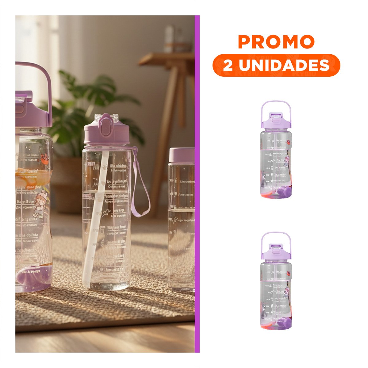 PACK2 RECIPIENTE TRIO TRANSPARENTE LILA RESISTENTE Y FACIL DE LIMPIAR CASA - 1