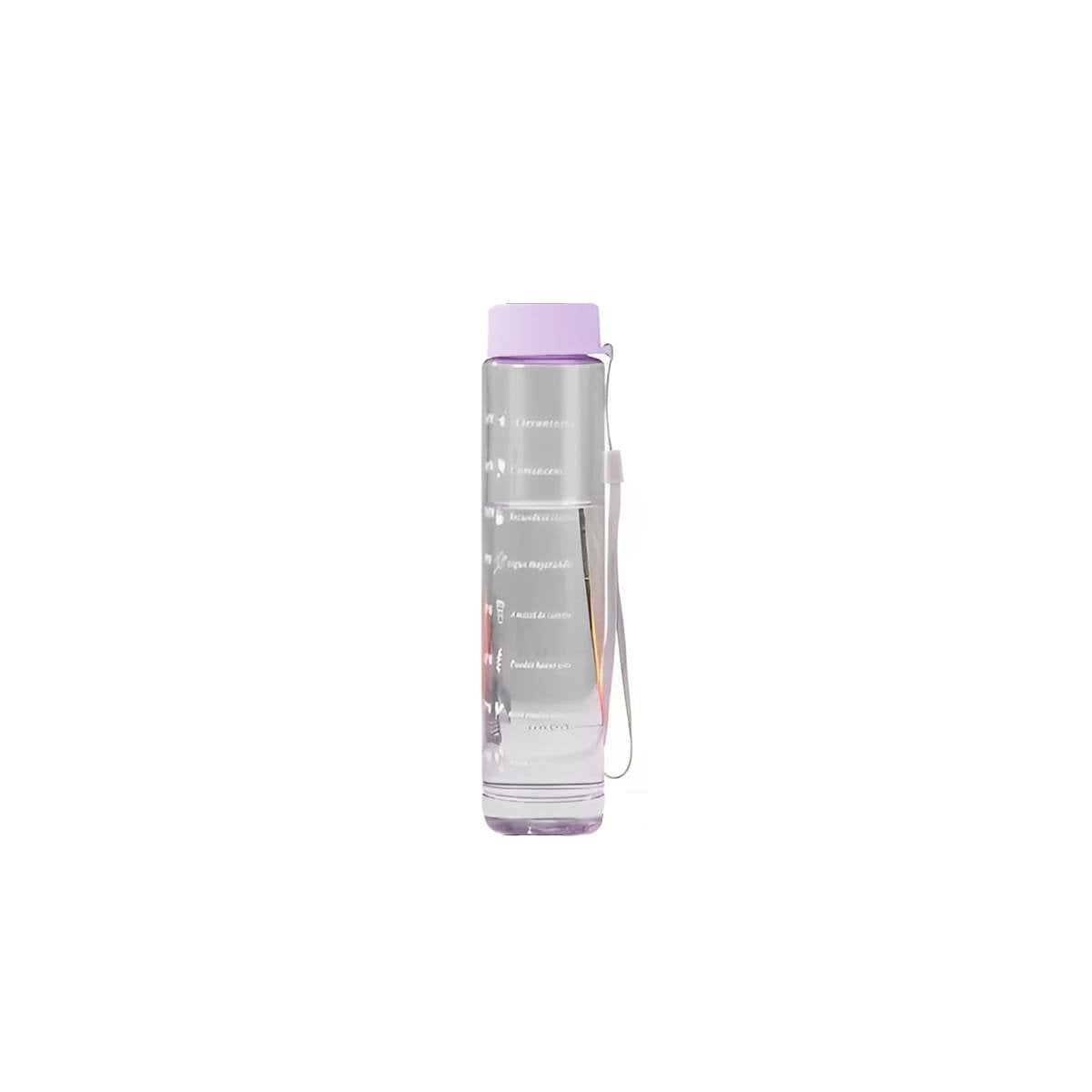BOTELLA TRIO TRANSPARENTE LILA LIGERA Y COMODA PARA TRANSPORTAR BEBIDAS Y+LIGAS REGALO - 3