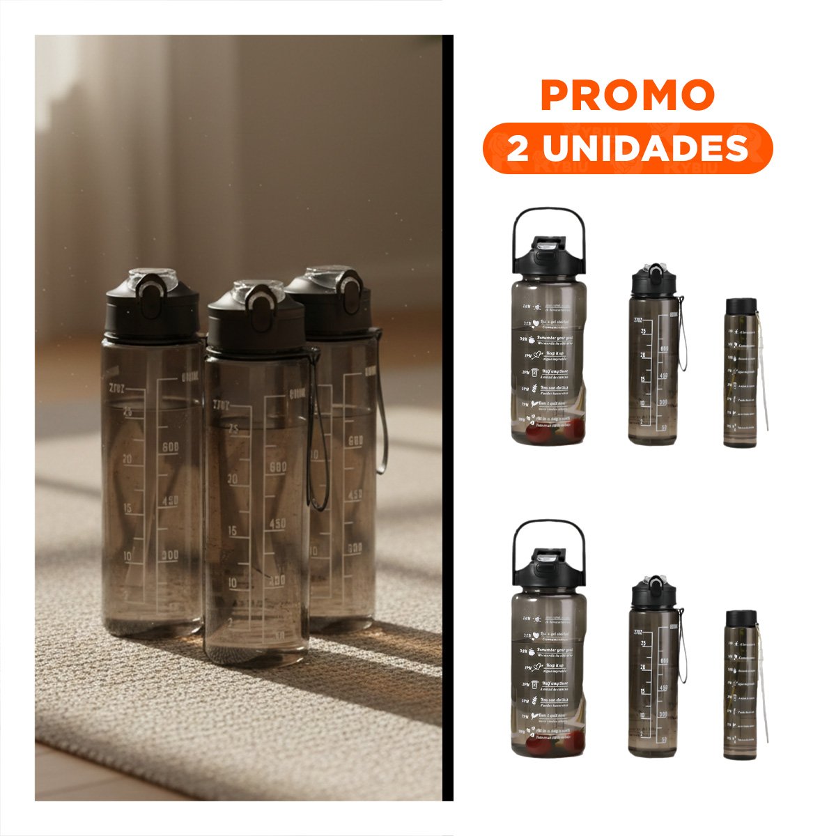 PACK2 RECIPIENTE TRIO TRANSPARENTE NEGRO RESISTENTE Y FACIL DE LIMPIAR CASA OFICINA - 1