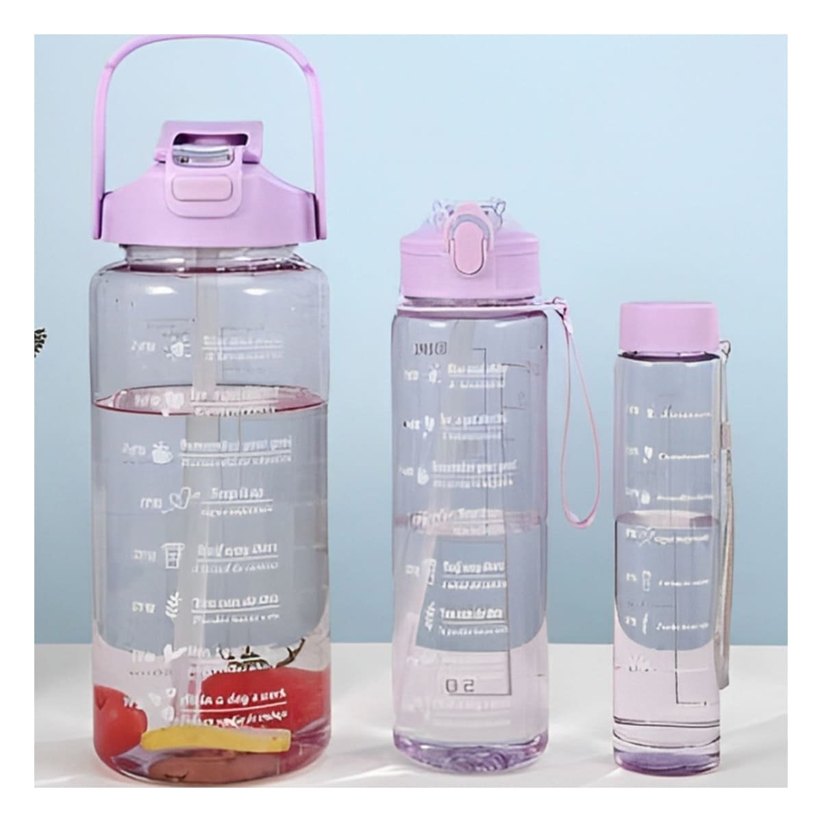 PACK6 COPA TRIO TRANSPARENTE LILA LIGERA Y COMODA PARA TRANSPORTAR BEBIDAS - 2