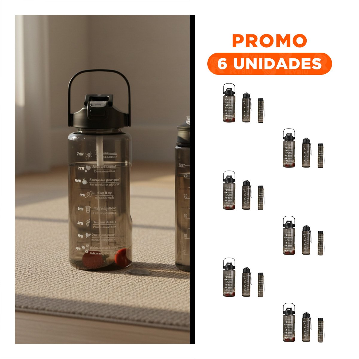 PACK6 COPA TRIO TRANSPARENTE NEGRO LIGERA Y COMODA PARA TRANSPORTAR BEBIDAS - 1