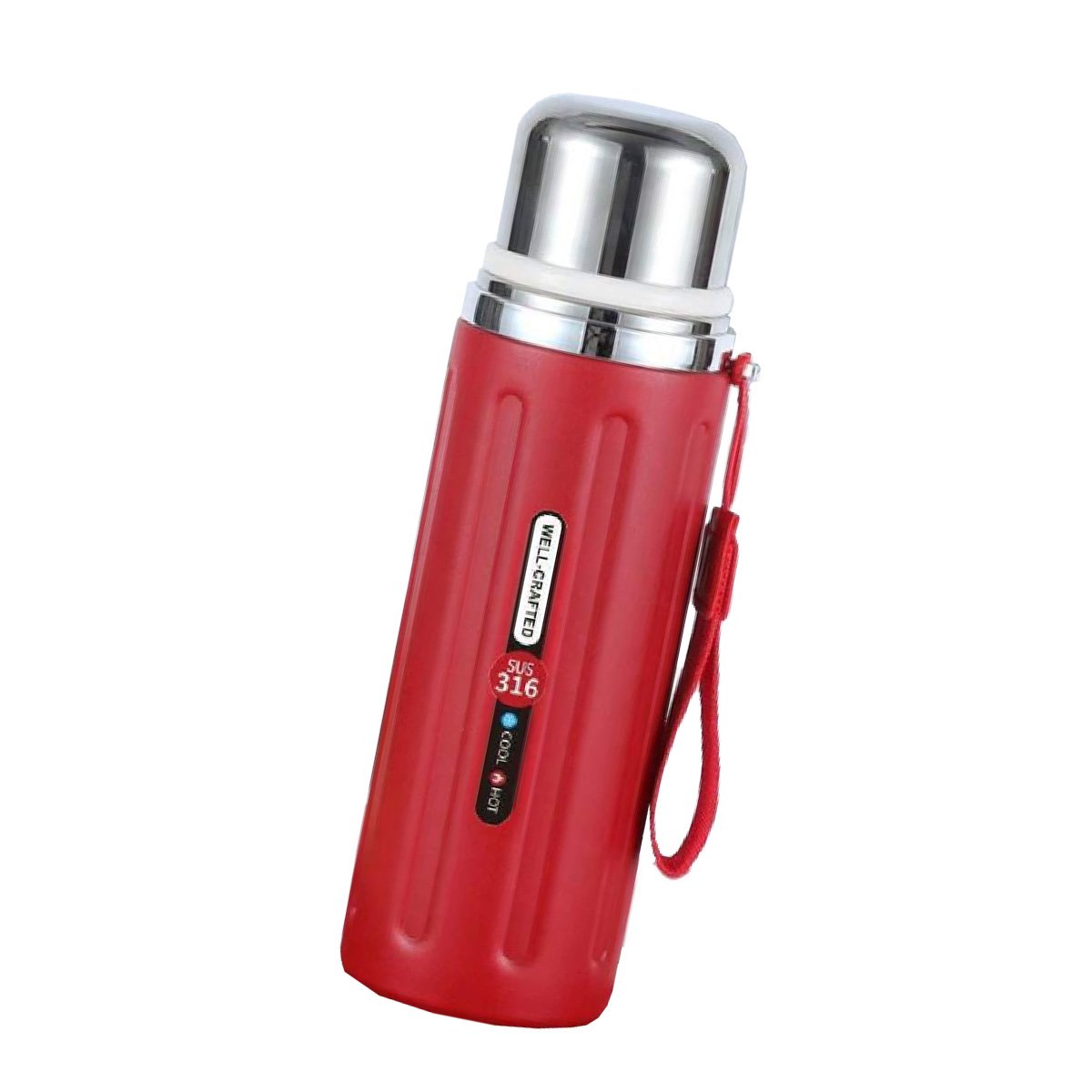VASO 800ML ROJO DOBLE PARED QUE CONSERVA TEMPERATURA POR HORAS Y+LIGAS REGALO - 3