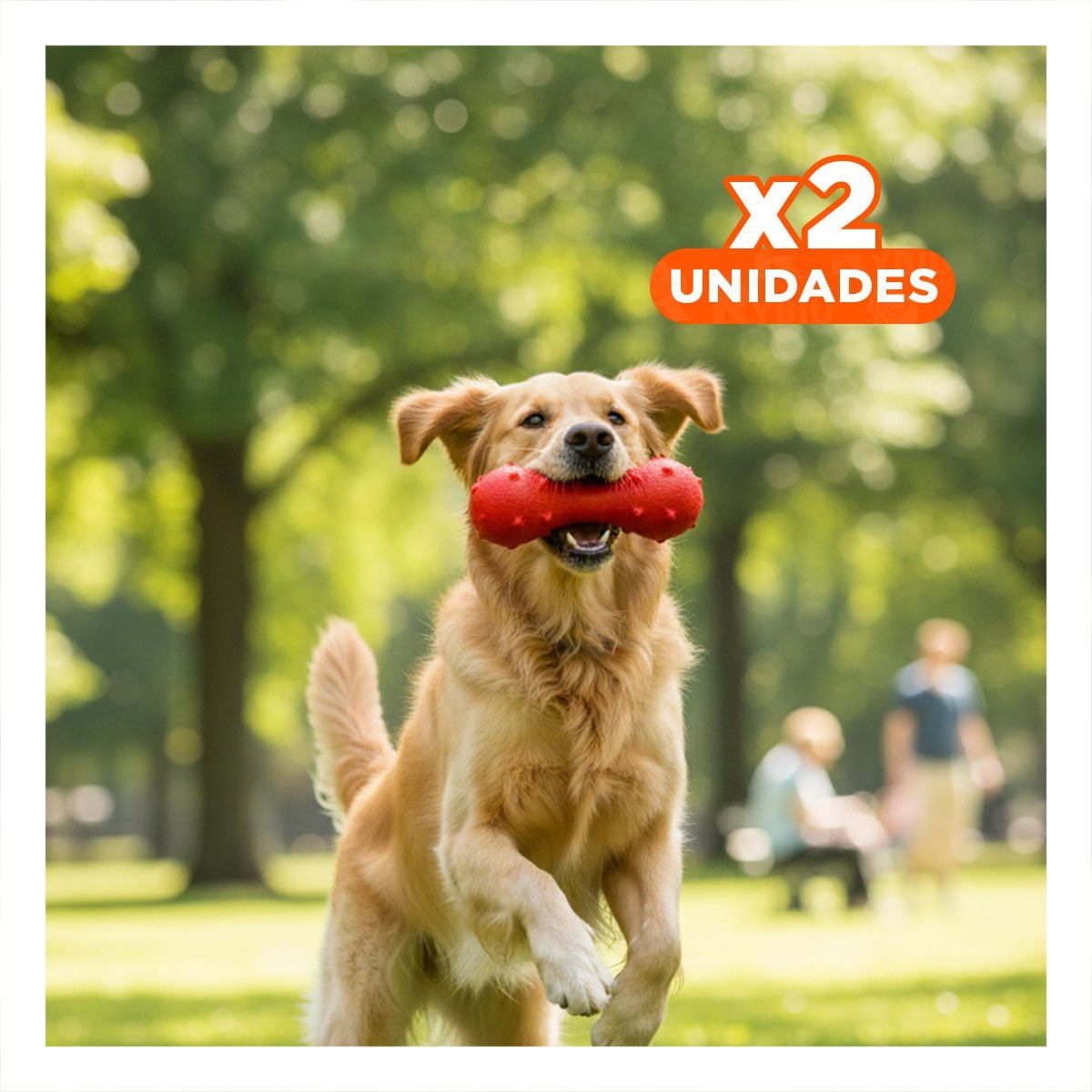 PACK2 JUGUETE DE DIVERSION PARA PERRO ROJO CON PUAS FIRMES Y RESISTENTES Y+REGALO STICKER - 1