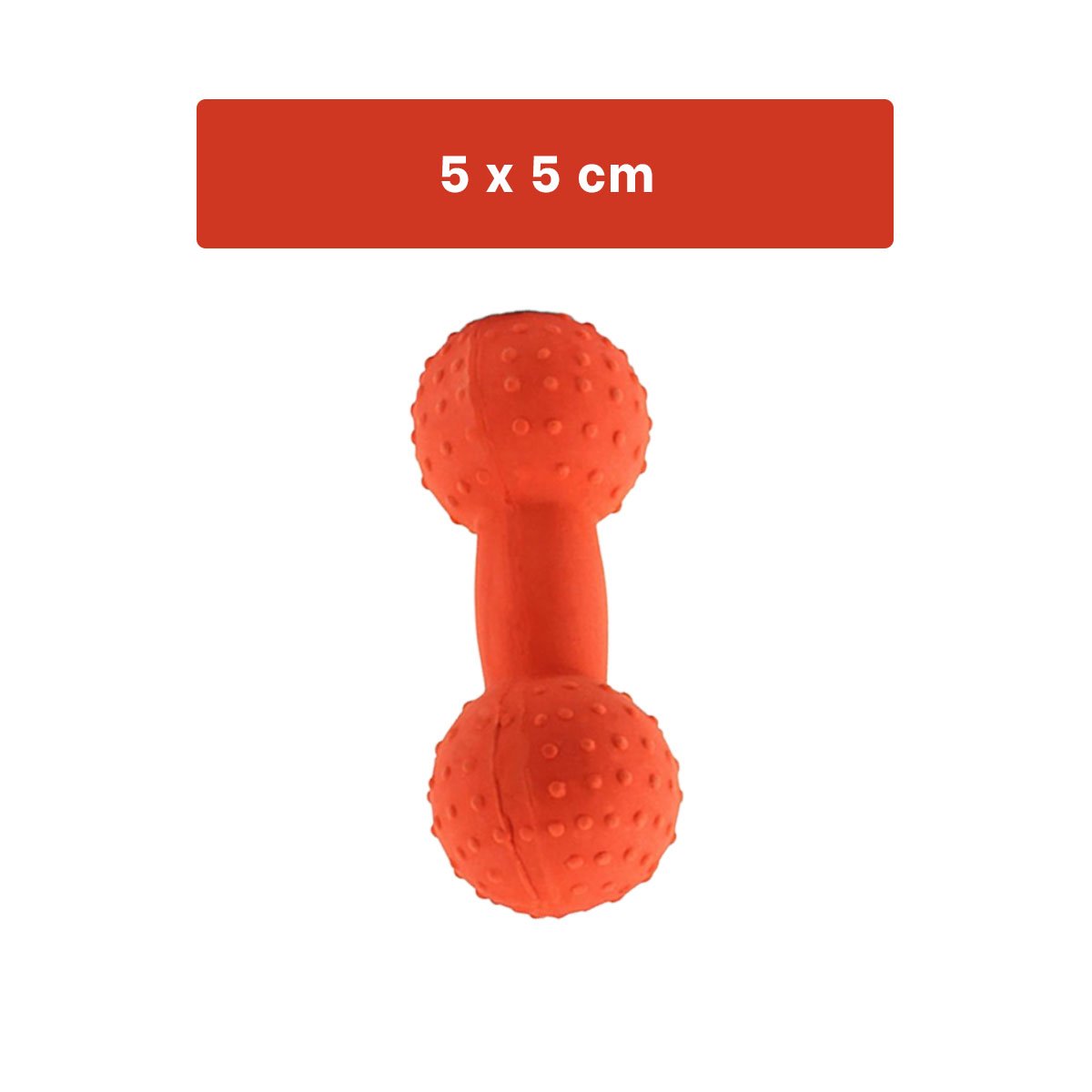 PELOTA MANCUERNA DE PUAS NARANJA PARA PERRO ACTIVO Y JUGUETON - 4