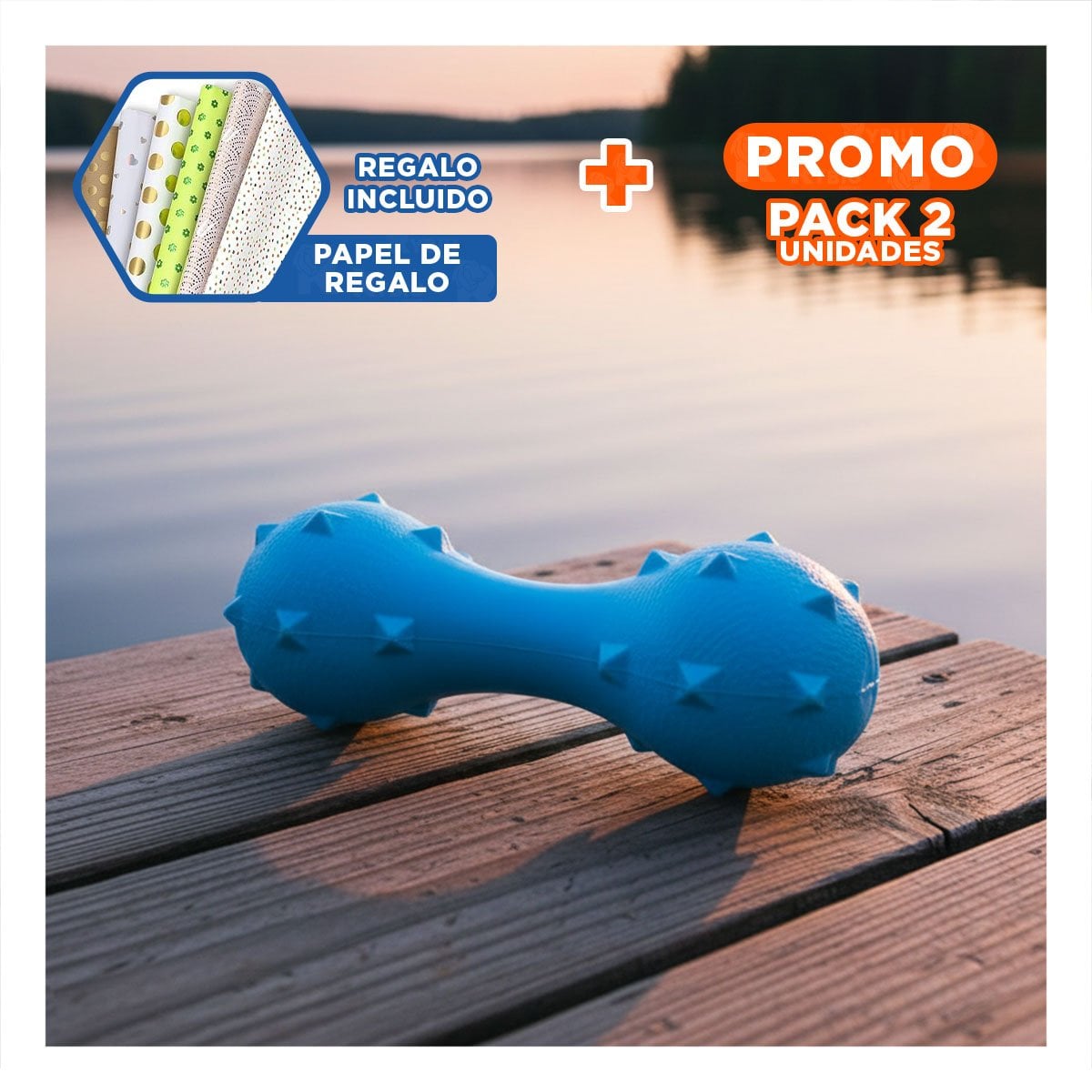 PACK2 ACCESORIO DE JUEGO PARA MASCOTA CELESTE TEXTURIZADO Y SEGURO Y+PAPEL REGALO - 1