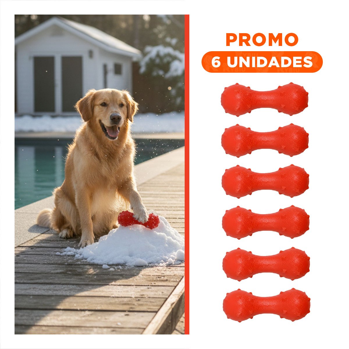PACK6 PIEZA FUNCIONAL PARA PERRO ROJO TEXTURIZADA Y SEGURA PARA JUEGO - 1