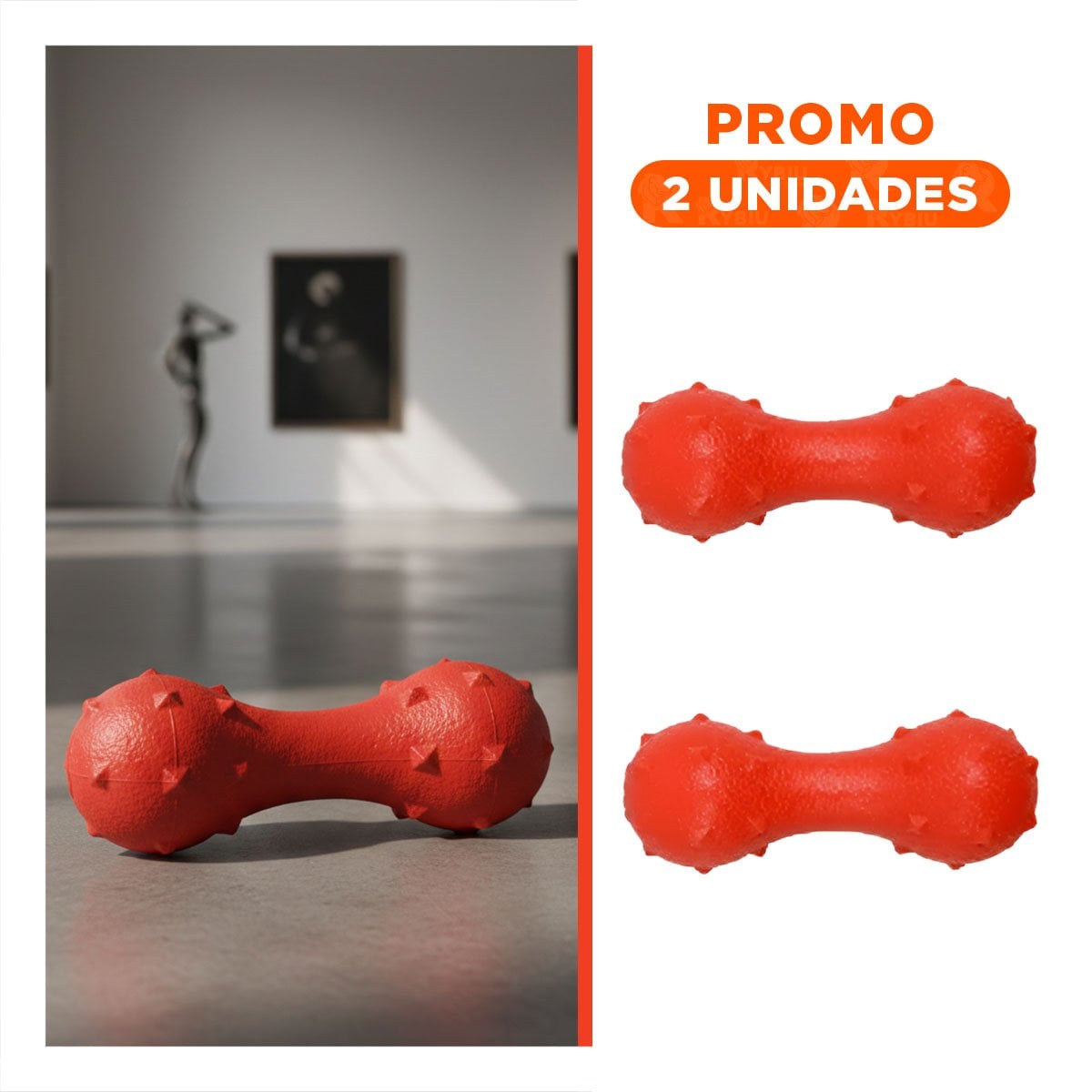 PACK2 OBJETO INTERACTIVO PARA PERRO ROJO CON RELIEVE TEXTURIZADO ANTIDESLIZANTE - 1