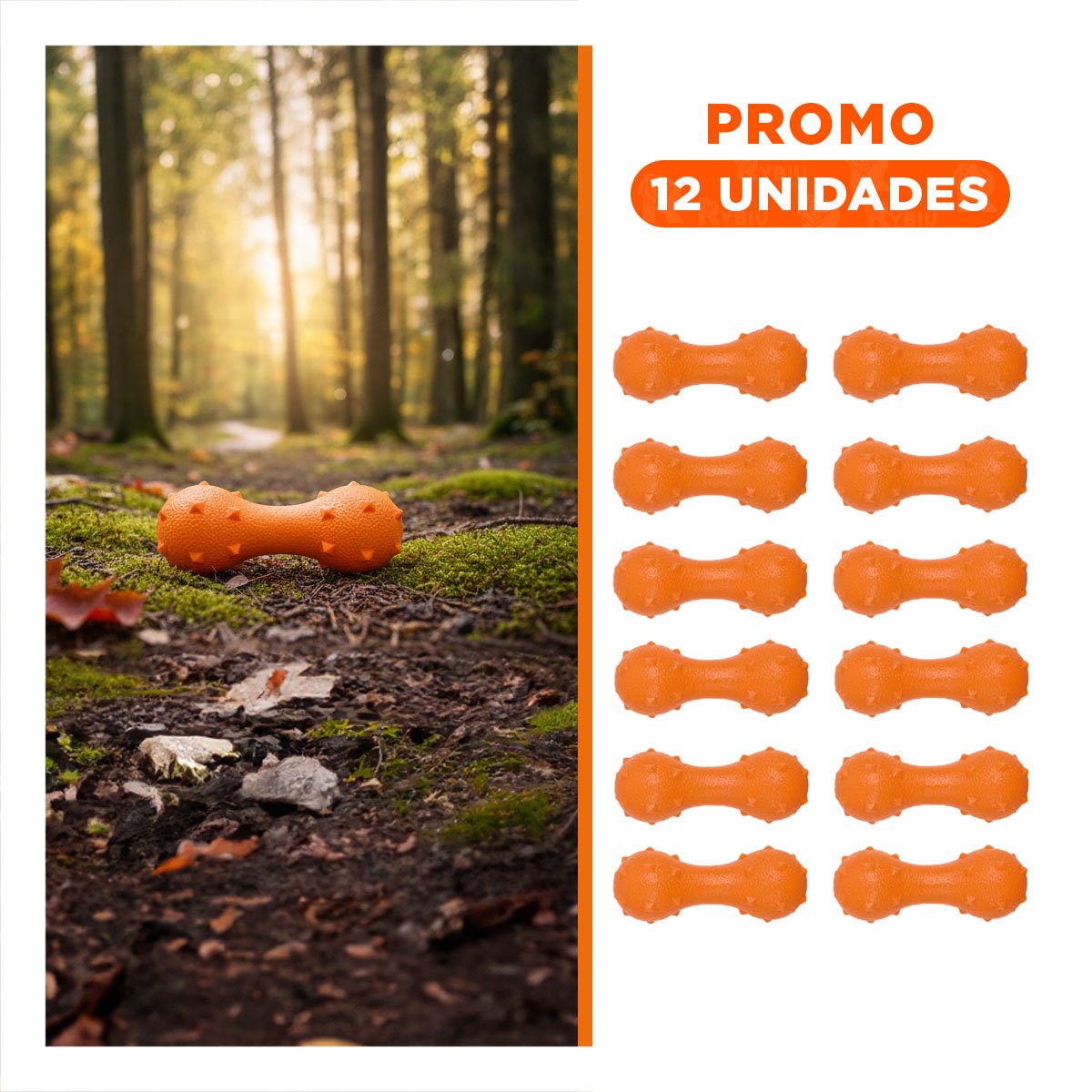 PACK12 ACCESORIO DURABLE MANCUERNA DE PUAS NARANJA PARA PERRO Y+REGALO STICKER - 1
