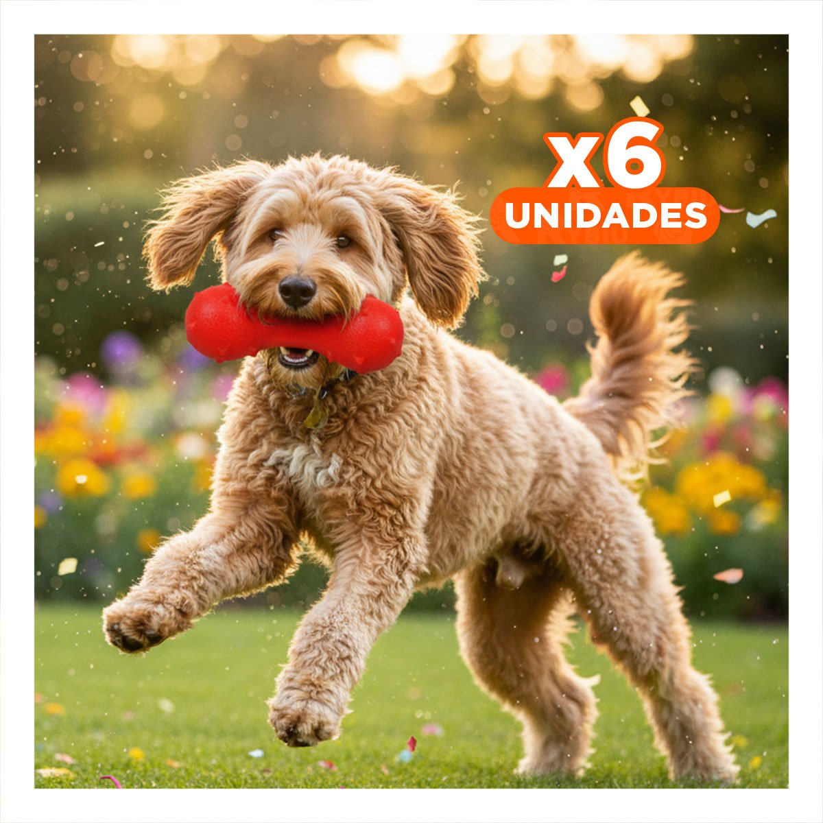 PACK6 ACCESORIO TEXTURIZADO PARA PERRO ROJO CON PUAS SEGURAS Y FIRMES Y+REGALO STICKER - 1
