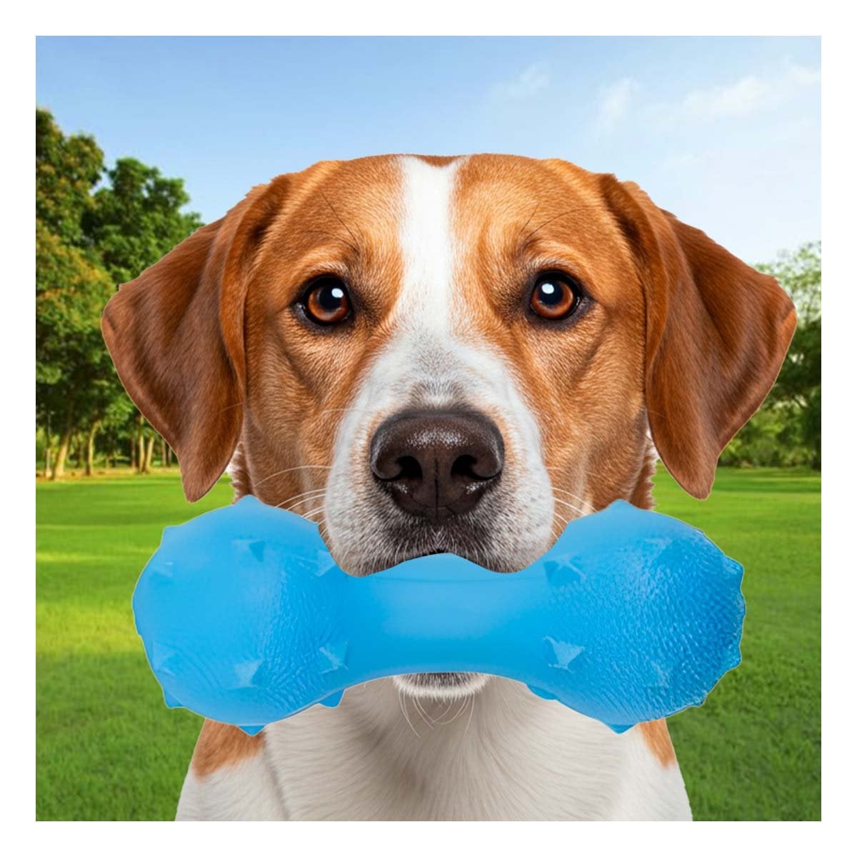 PACK12 ELEMENTO INTERACTIVO PARA PERRO CELESTE CON SUPERFICIE TEXTURIZADA Y+PAPEL REGALO - 5