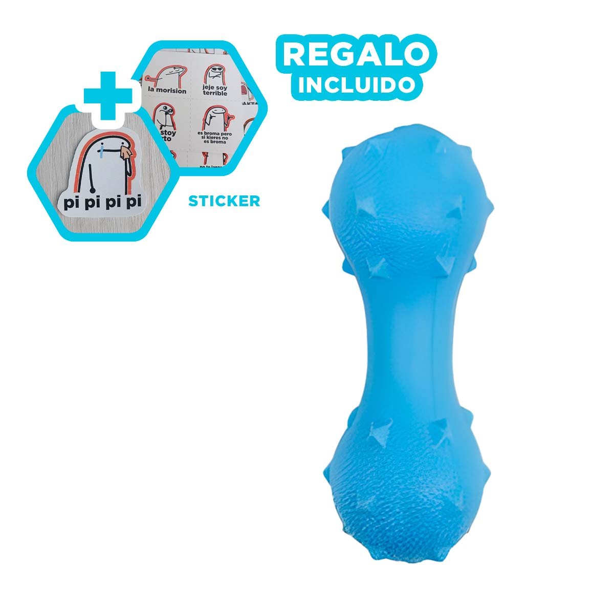 ACCESORIO DE ENTRENAMIENTO CON PUAS PARA PERRO CELESTE DURADERO Y+REGALO STICKER - 1