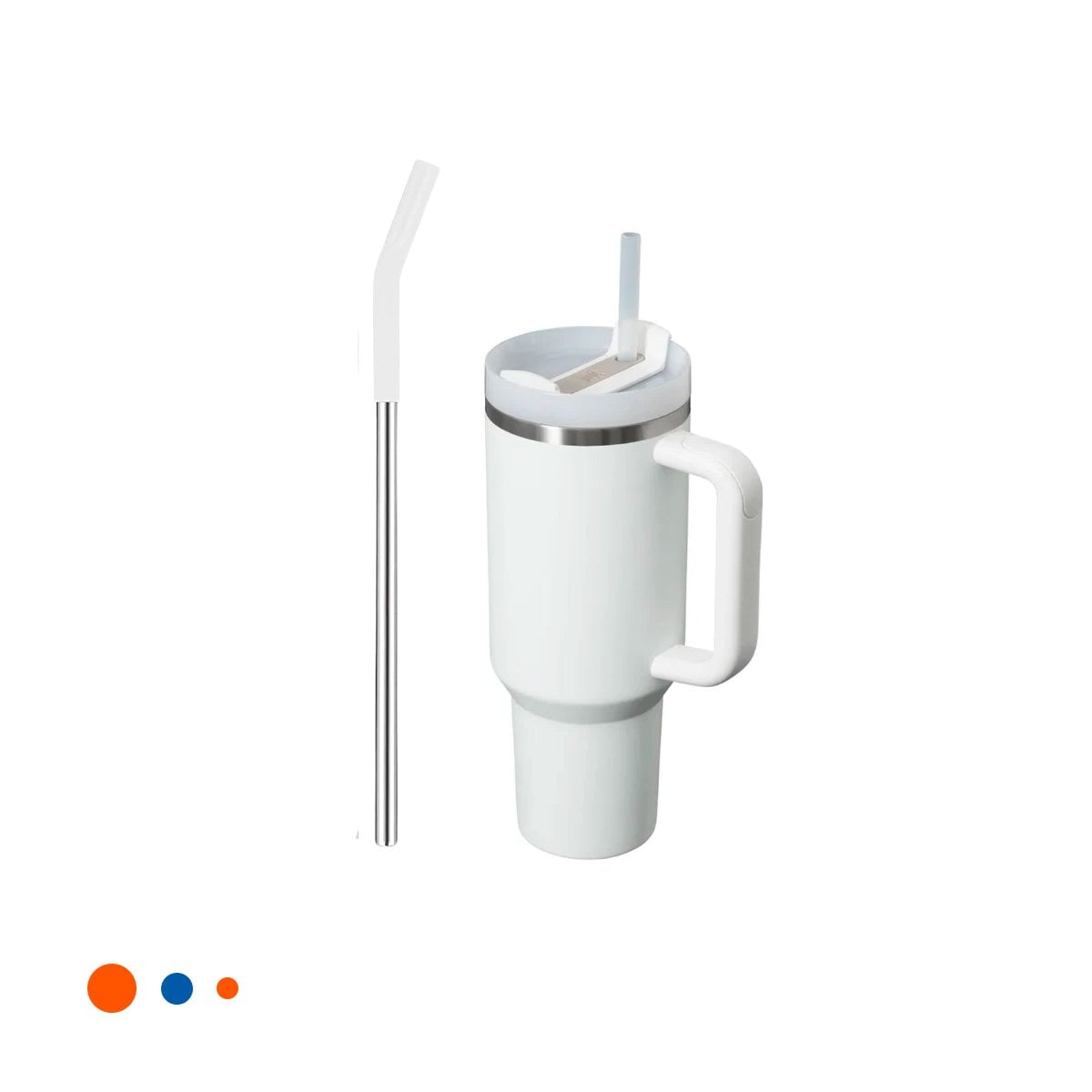 PACK6 COPA REUTILIZABLE CON ASA Y PICO 1200ML BLANCO PARA OFICINA Y+REGALO STICKER - 2