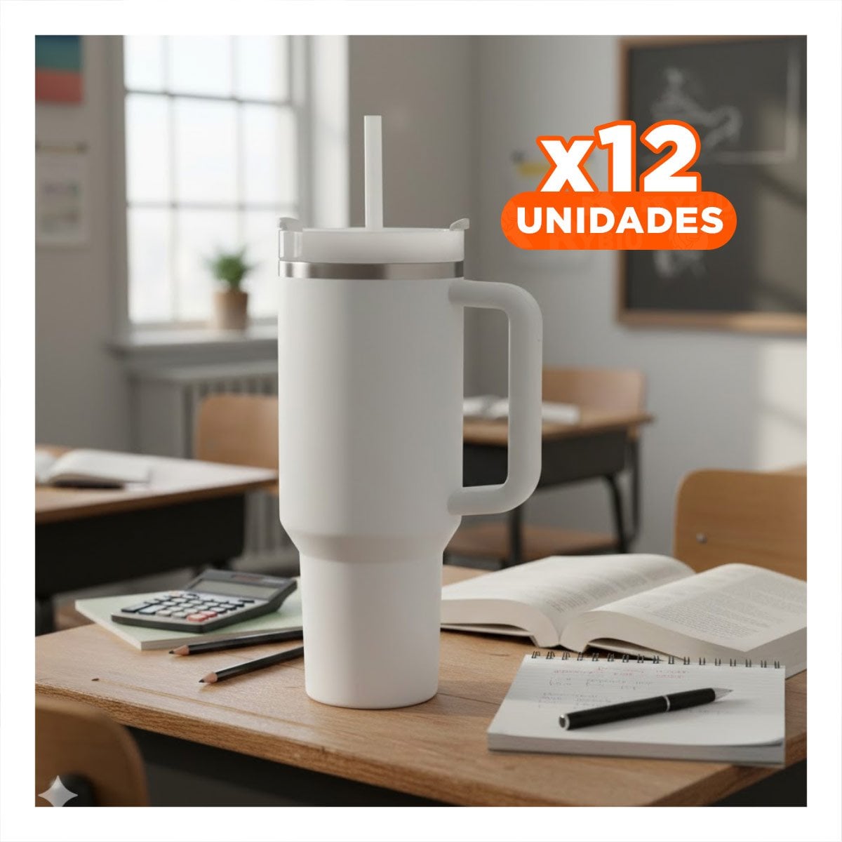PACK12 JARRA REUTILIZABLE CON ASA Y PICO 1200ML BLANCO DEPORTIVO - 1