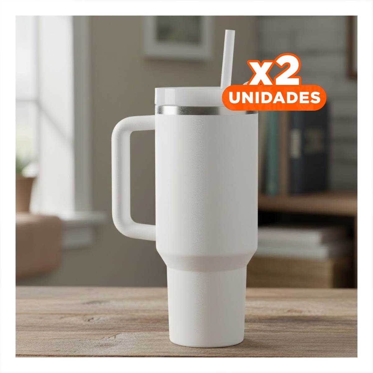 PACK2 DEPOSITO INSULADO CON ASA Y PICO 1200ML BLANCO Y+REGALO STICKER - 1