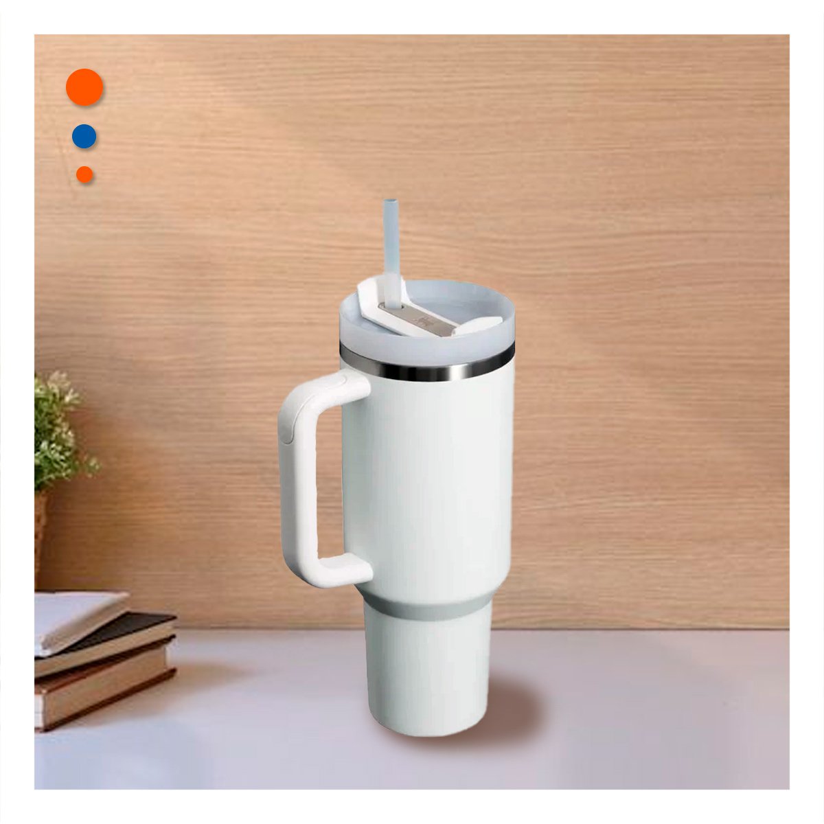 COPA TERMICA CON ASA Y PICO 1200ML BLANCO PARA HOGAR - 1