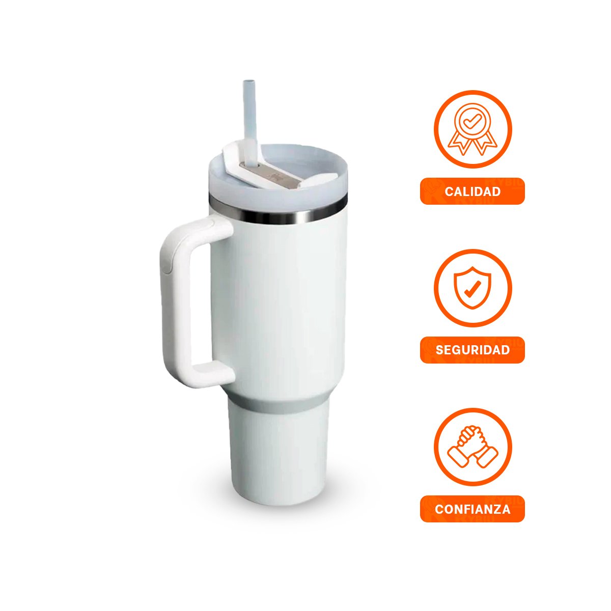 COPA TERMICA CON ASA Y PICO 1200ML BLANCO PARA HOGAR - 3