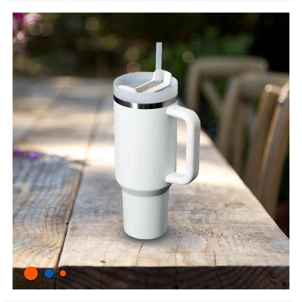 TERMO CON ASA Y PICO 1200ML BLANCO PARA USO DIARIO Y+REGALO STICKER - 2