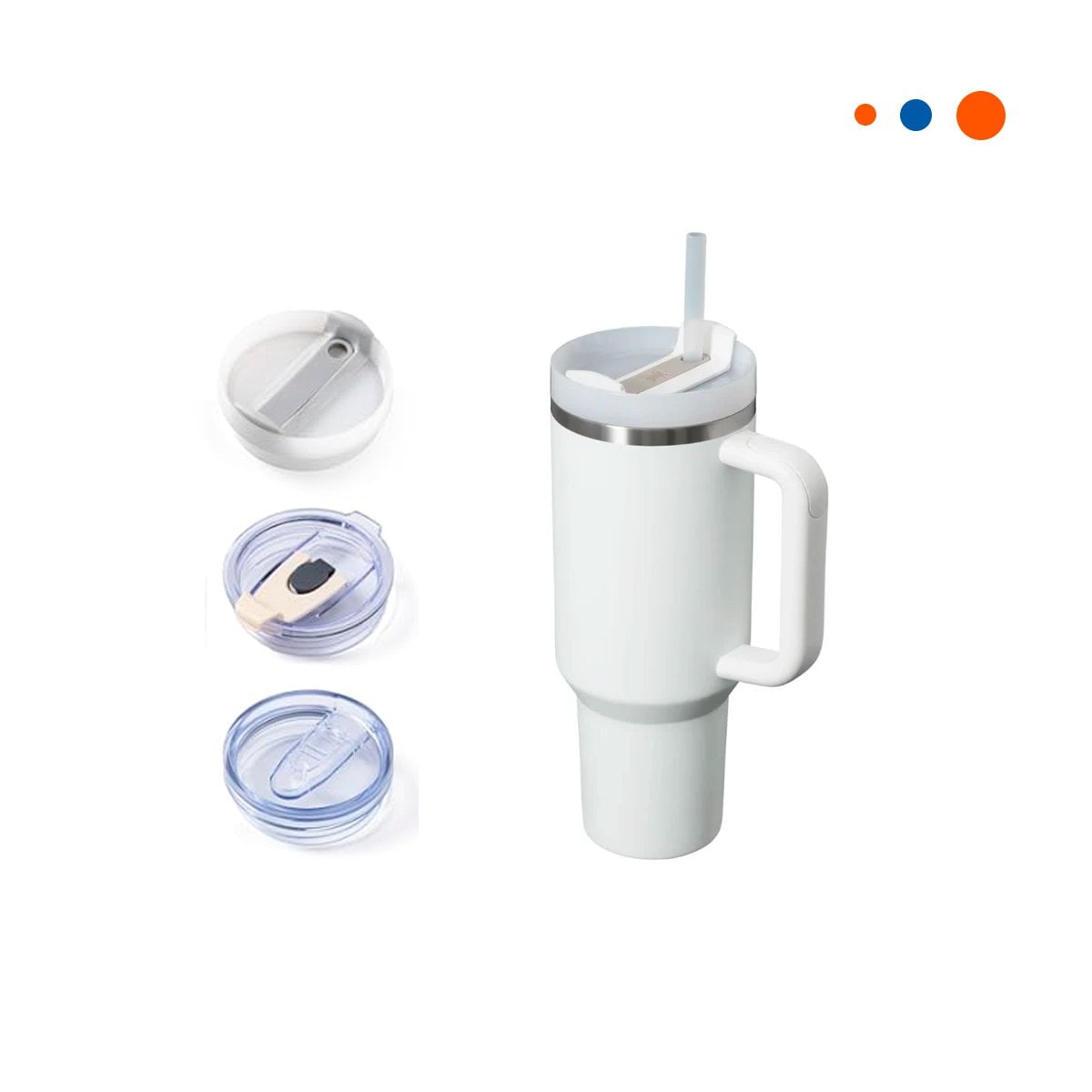 TERMO CON ASA Y PICO 1200ML BLANCO PARA USO DIARIO Y+REGALO STICKER - 3