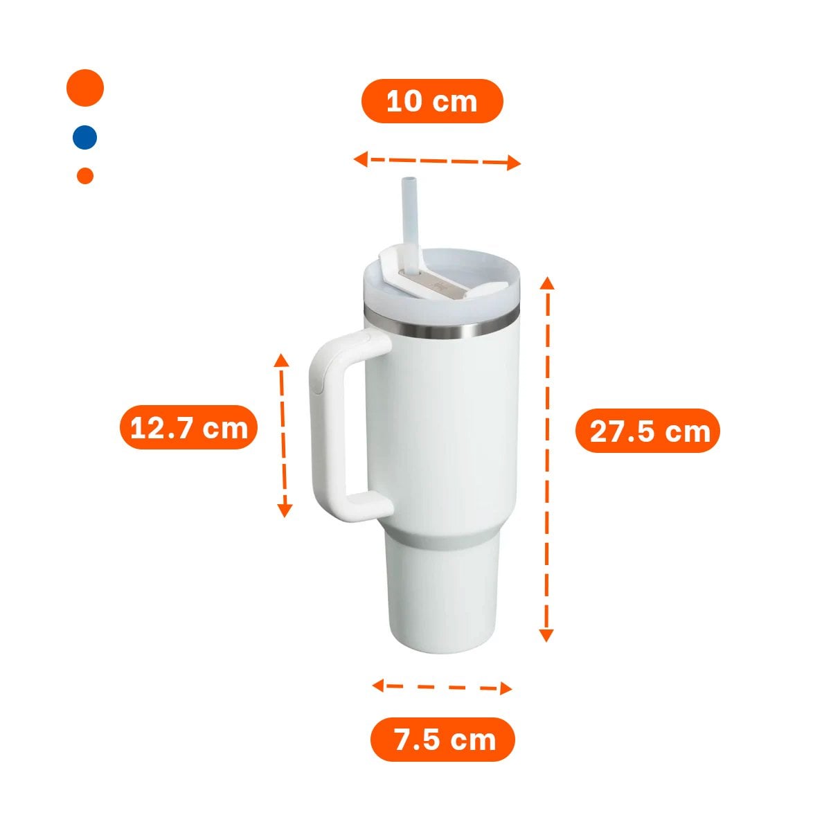 TERMO CON ASA Y PICO 1200ML BLANCO PARA USO DIARIO Y+REGALO STICKER - 4