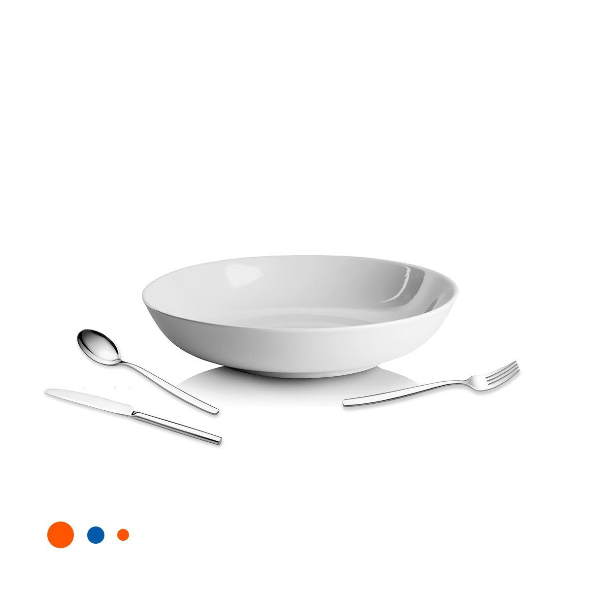PACK6 UTENSILIO BLANCO CIRCULAR OVALADO PARA SERVICIO EN MESA Y+REGALO STICKER - 2