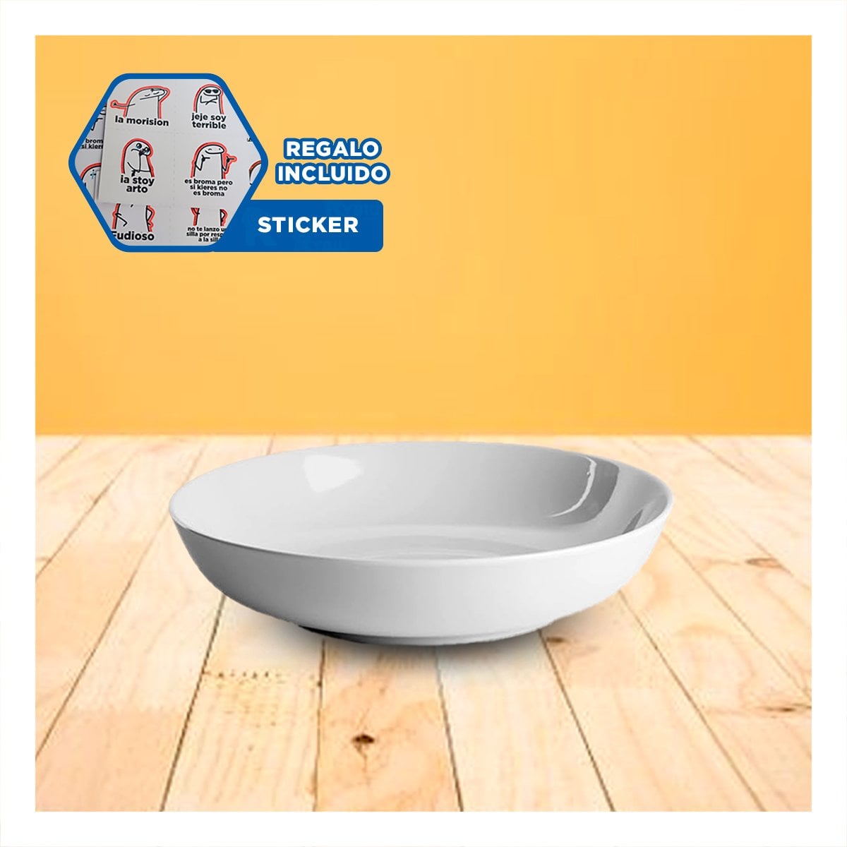 DECORATIVA BANDEJA BLANCO CIRCULAR OVALADA PARA HOGAR Y COCINA Y+REGALO STICKER - 1