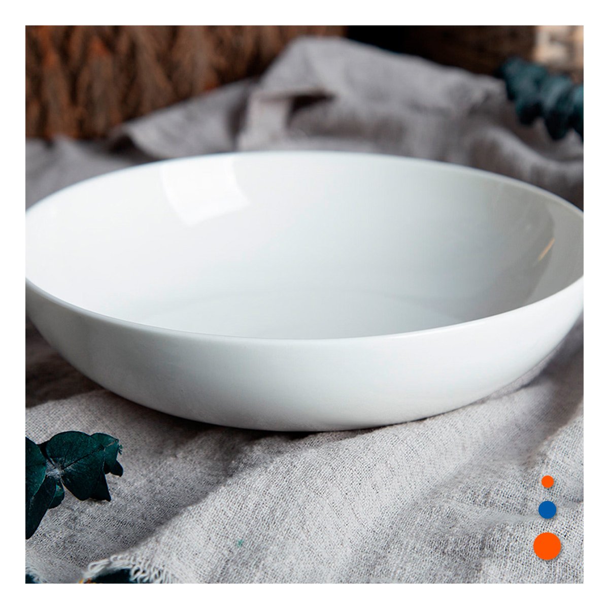 PACK2 ELEGANTE PIEZA OVALADA BLANCO CIRCULAR PARA COCINA Y+PAPEL REGALO - 2