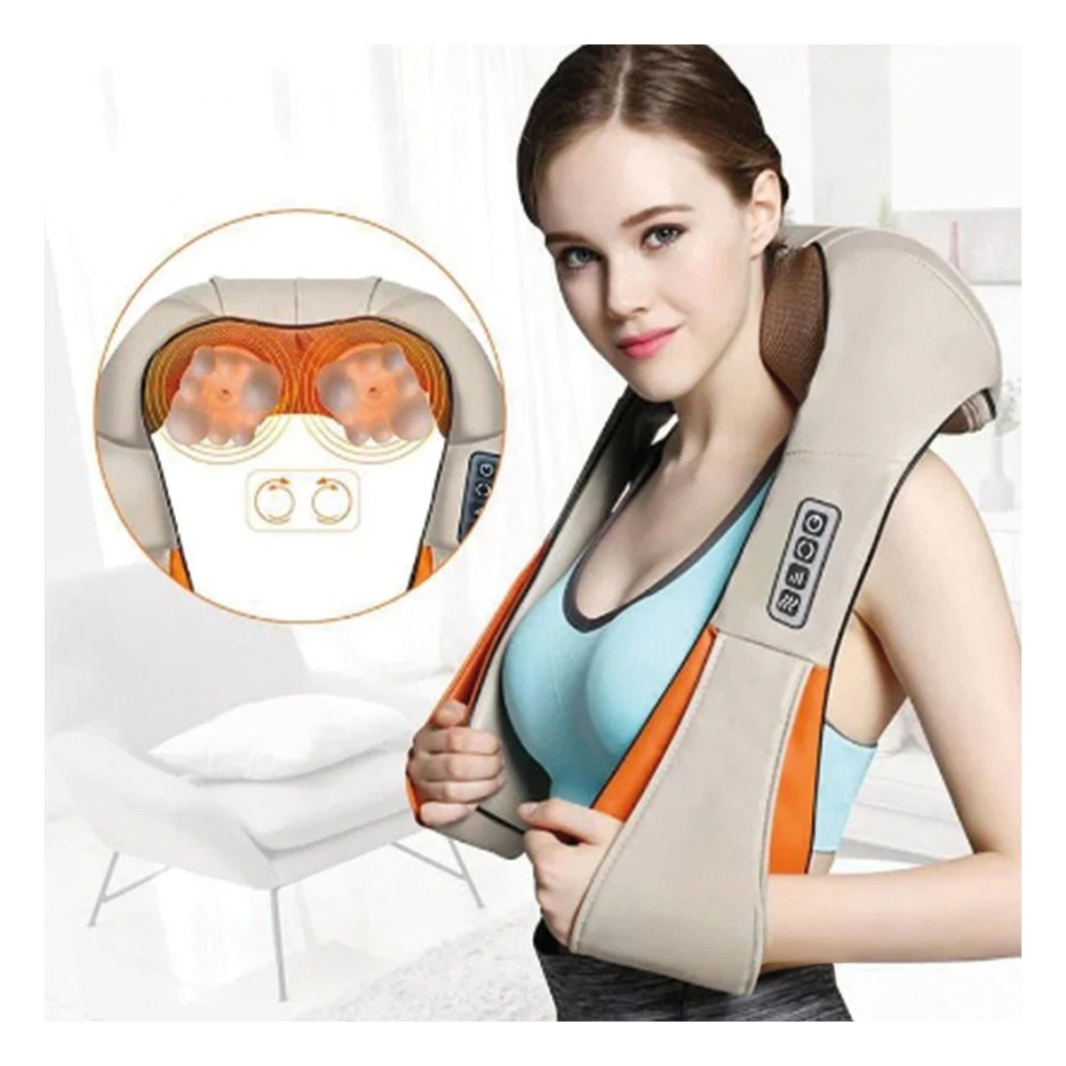 PACK6 SISTEMA PORTATIL CERVICAL ELECTRICO ANARANJADO PARA DESCANSO Y+PAPEL REGALO - 2