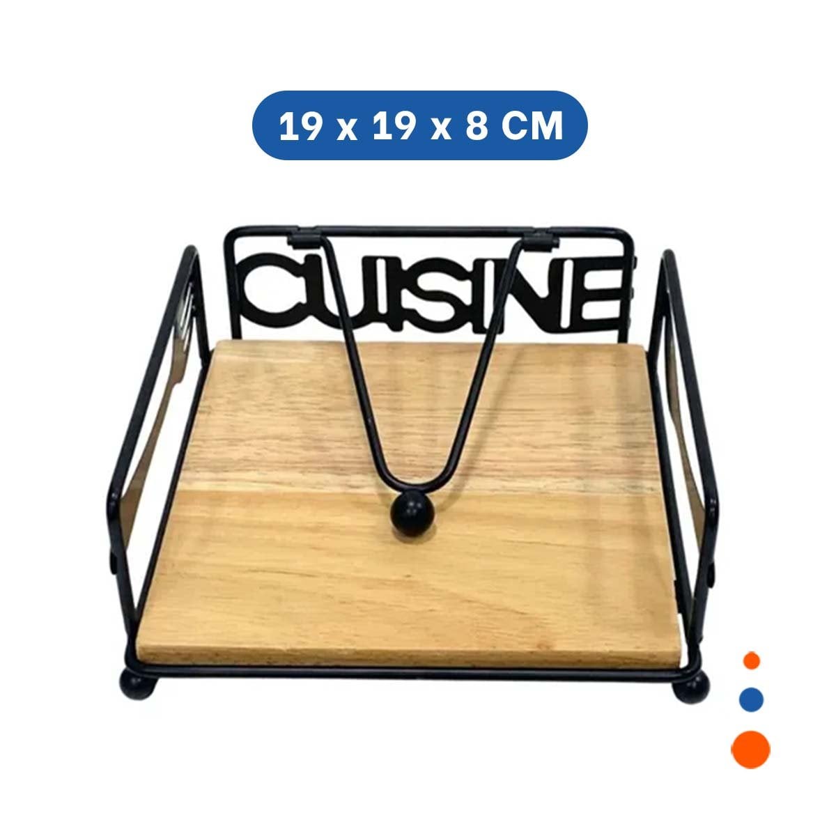 ESTRUCTURA PARA SERVILLETAS DE MADERA Y ACERO NEGRO PARA MESA Y+LIGAS REGALO - 4