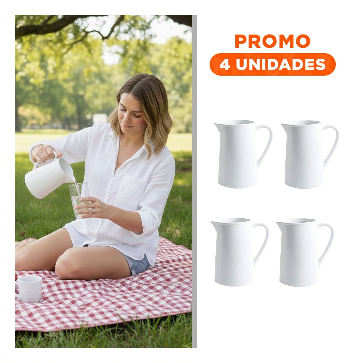 PACK4 VASIJA DECORATIVA DE CERAMICA BLANCO PARA COMEDOR Y SERVICIO ESPECIAL Y+REGALO STICKER - 1