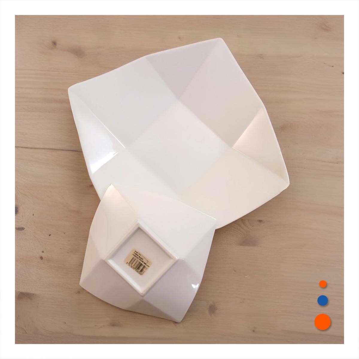 PACK6 LOZA MODERNA CUADRADA MODELO ORIGAMI BLANCO PARA DECORACION ACTUAL Y+REGALO STICKER - 5
