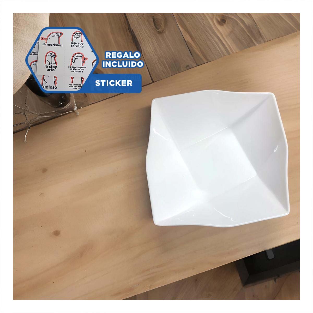 PIEZA CUADRADA MODELO ORIGAMI BLANCO PARA PRESENTACION SOFISTICADA EN HOGAR Y+REGALO STICKER - 1