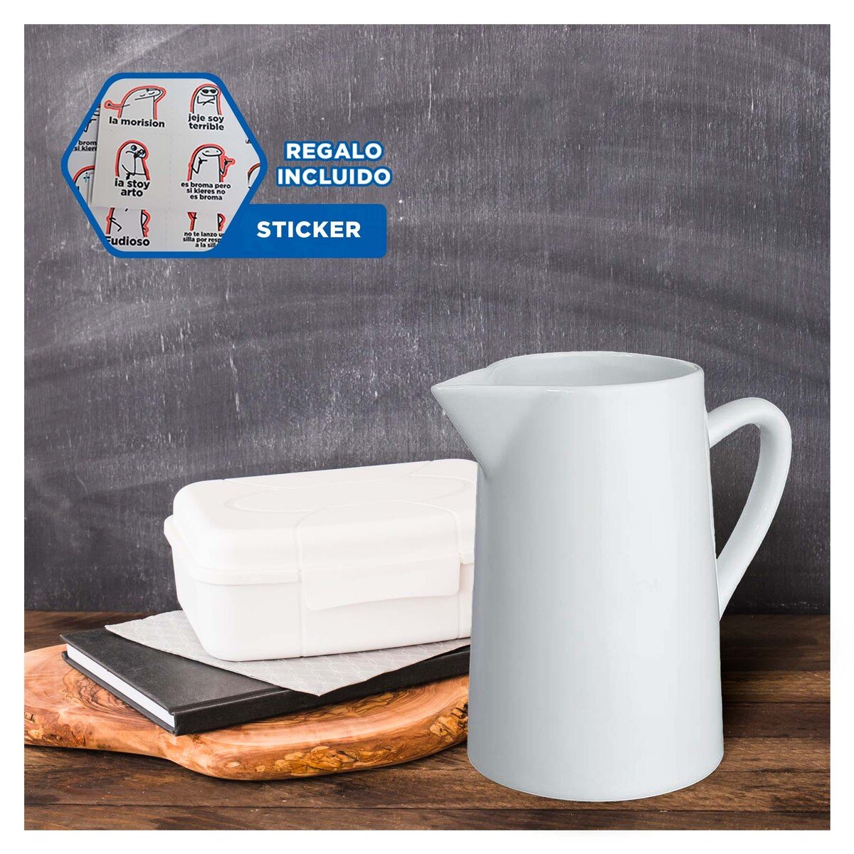 COMPLEMENTO DE CERAMICA BLANCO PARA COCINA Y HOGAR CON ESTILO Y+REGALO STICKER - 1