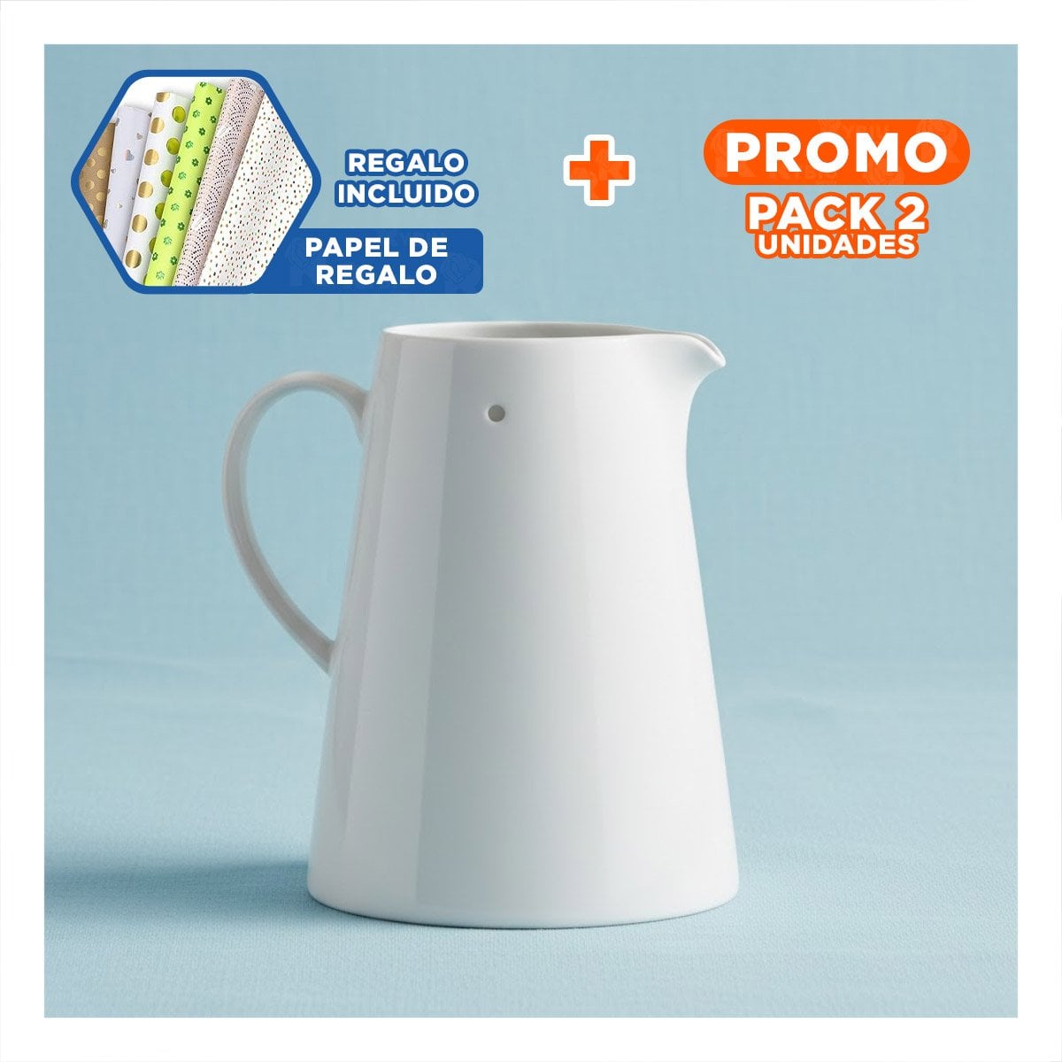 PACK2 ACCESORIO DECORATIVO DE CERAMICA BLANCO PARA HOGAR Y REUNIONES Y+PAPEL REGALO - 1