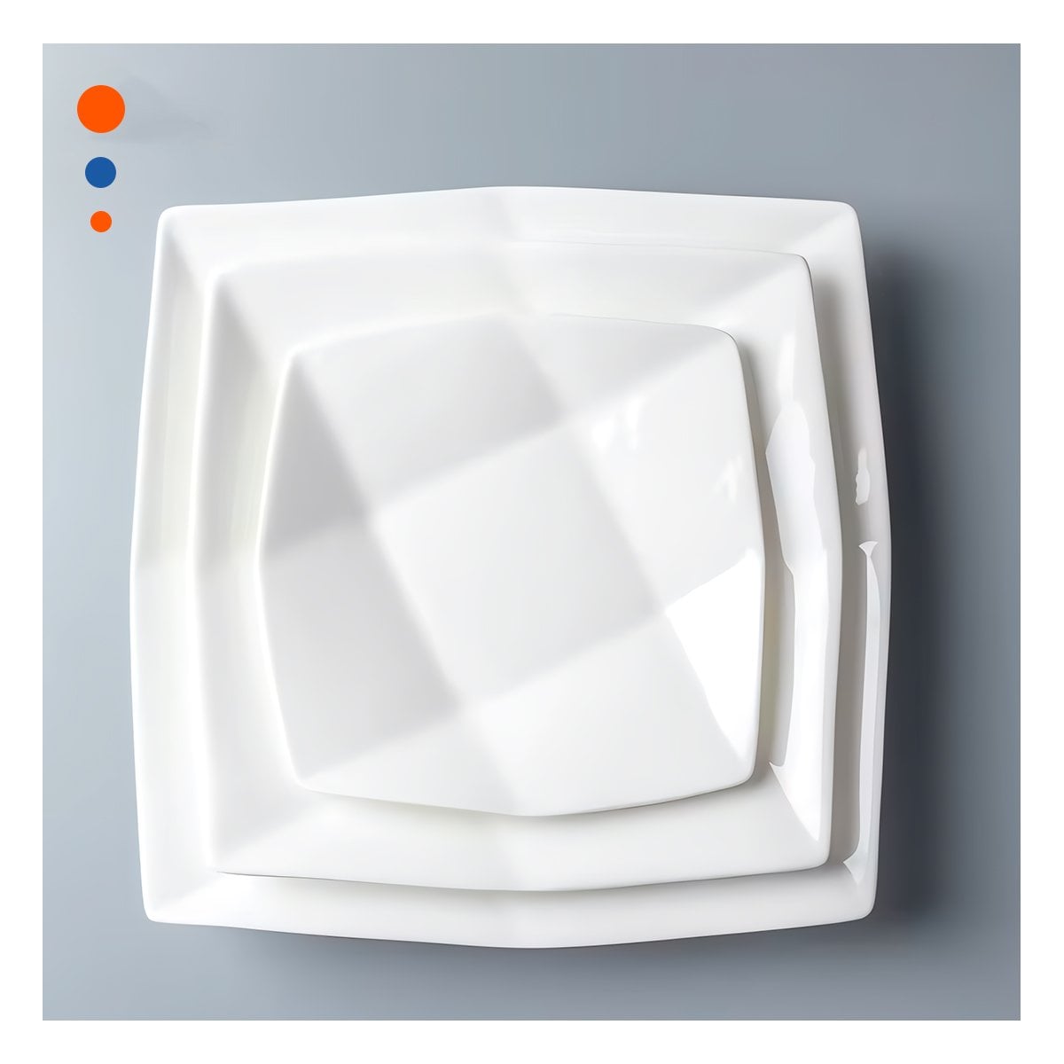 PACK6 ELEMENTO ELEGANTE CUADRADO MODELO ORIGAMI PARA MESA EN CASA - 3