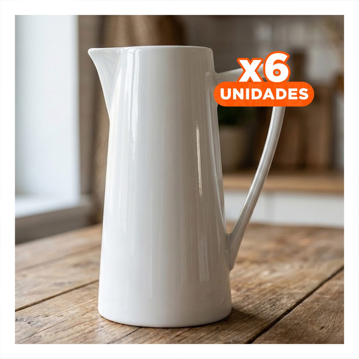 PACK6 DISPENSADOR MODERNO DE CERAMICA BLANCO PARA MESA Y COMEDOR Y+REGALO STICKER - 1