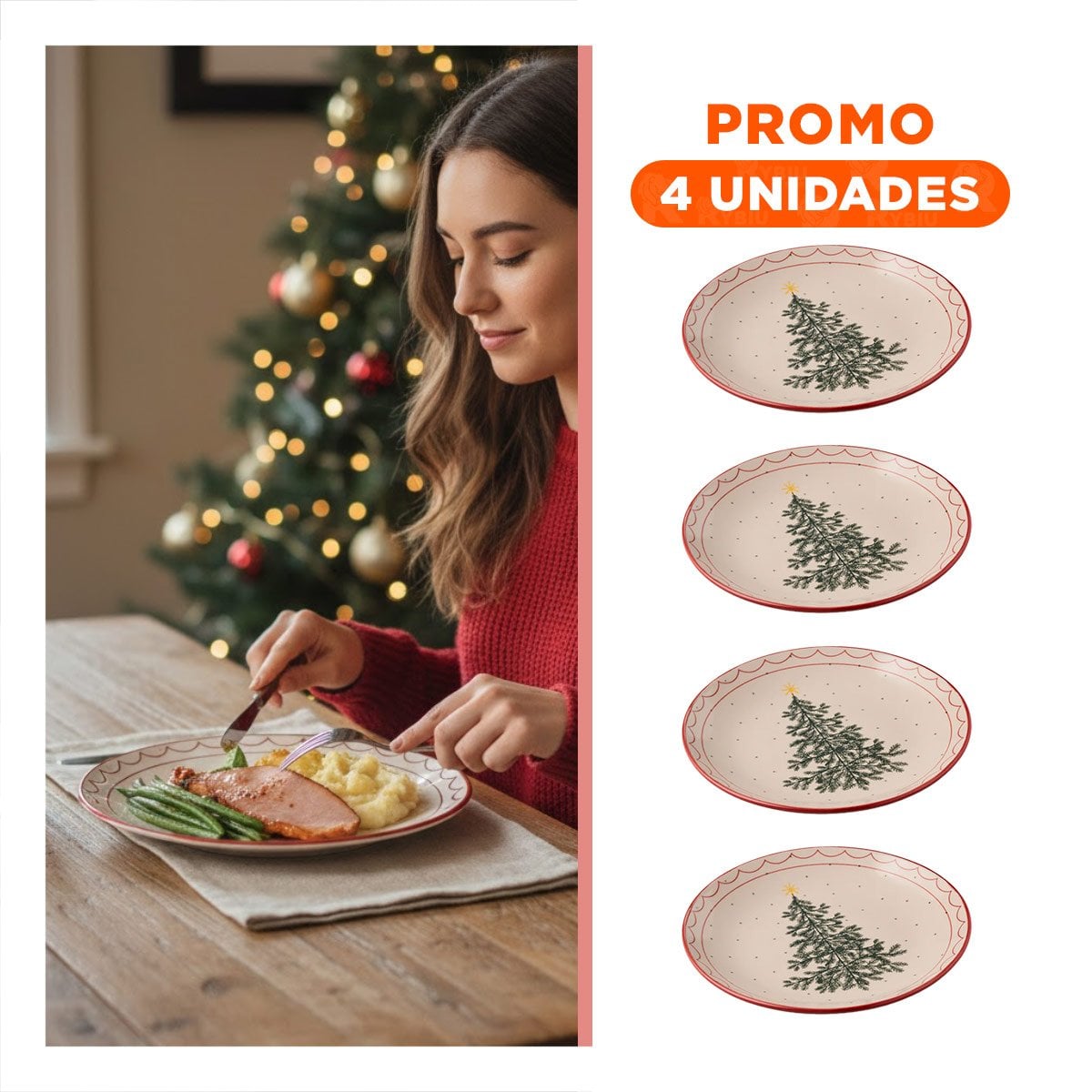 ACCESORIO CIRCULAR CON ESTILO ARBOL PARA DECORACION DE NAVIDAD Y+PAPEL REGALO - 1