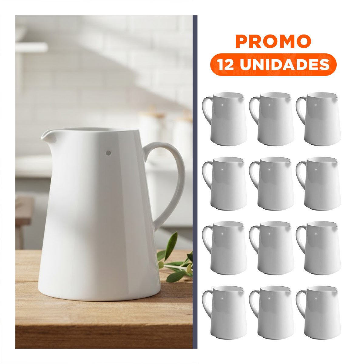 PACK12 ACCESORIO MODERNO DE CERAMICA BLANCO PARA HOGAR Y SERVICIO Y+REGALO STICKER - 1